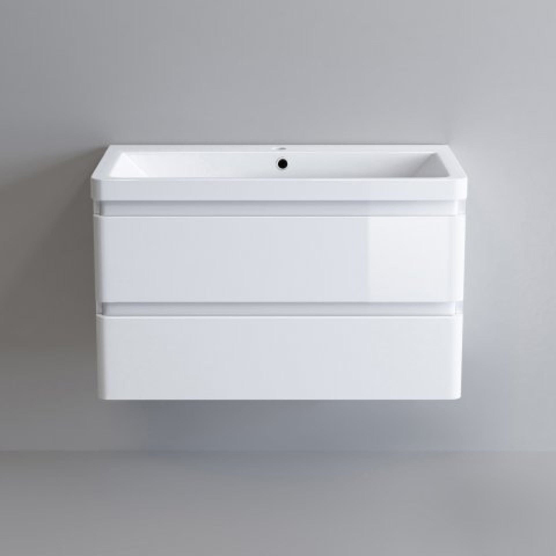 (I25) 800mm Denver II Gloss White Built In Basin Drawer Unit - Wall Hung. RRP £599.99. COMES - Image 4 of 4