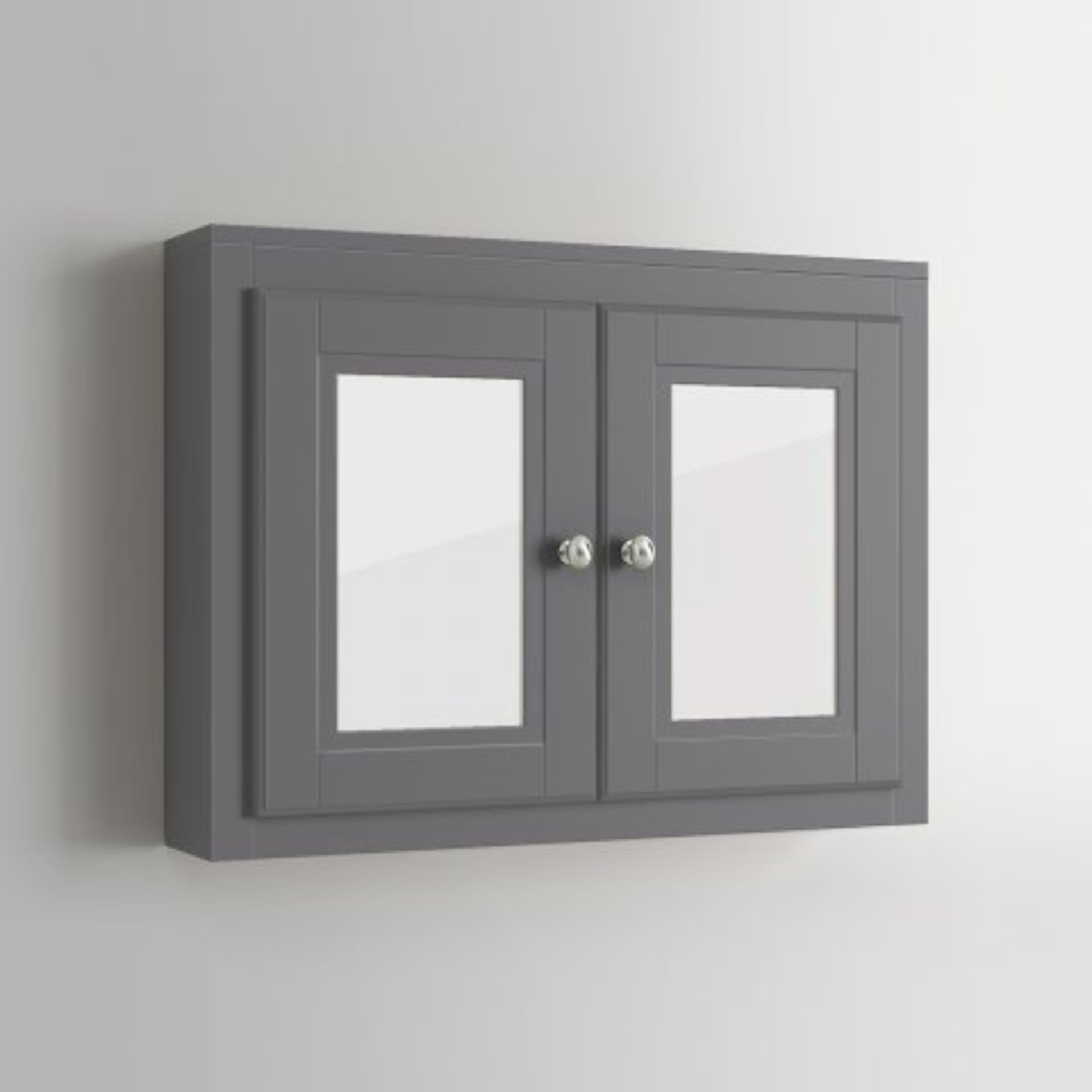 (I13) 800mm Cambridge Midnight Grey Double Door Mirror Cabinet. RRP £299.99. Our Cambridge - Image 3 of 4