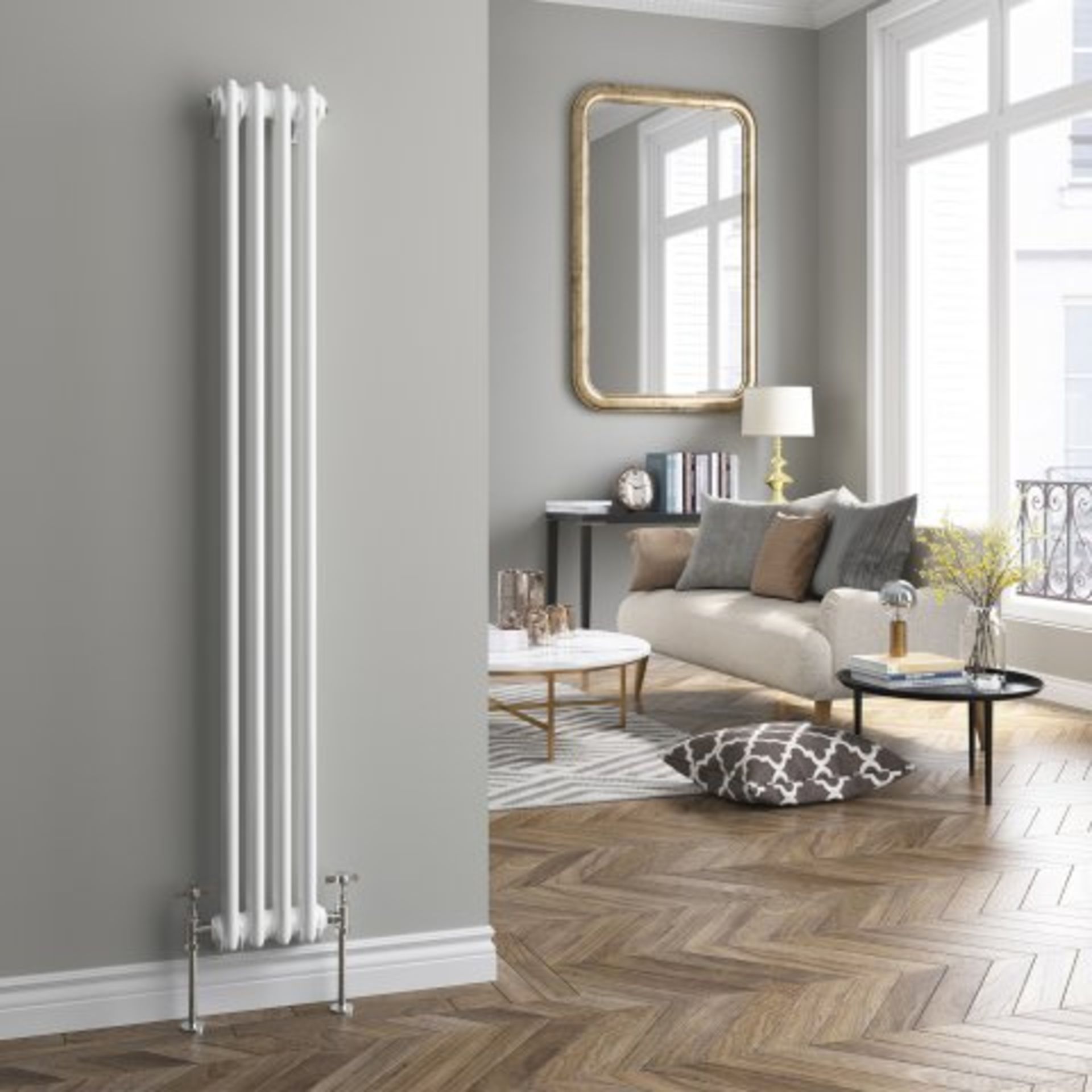 (I49) 1500x200mm White Double Panel Vertical Colosseum Radiator - Roma Premium Classic Touch For - Image 2 of 5