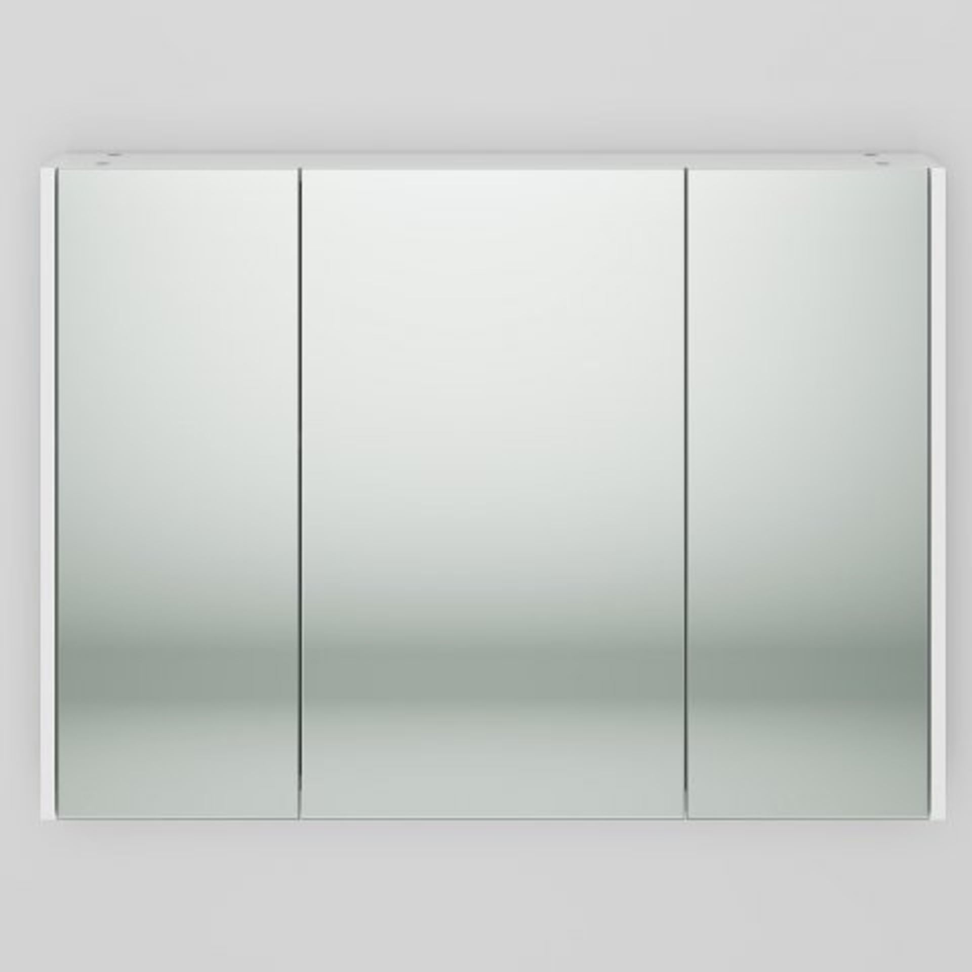 (I29) 900mm Gloss White Triple Door Mirror Cabinet. RRP £299.99. Reflection Perfection The - Image 5 of 5