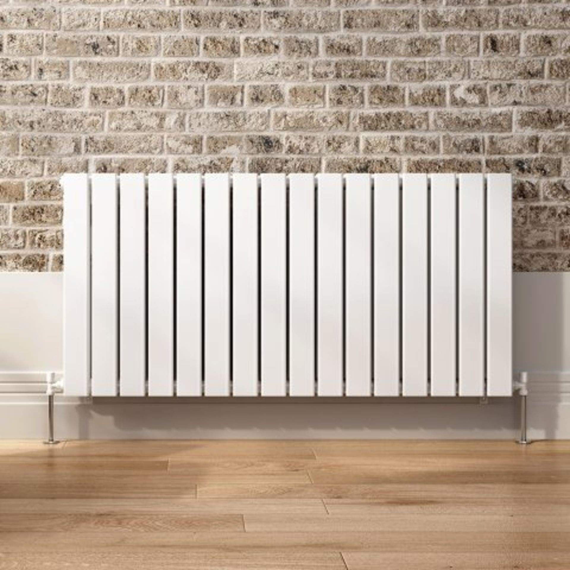 (I45) 600x1210mm Gloss White Single Flat Panel Horizontal Radiator - Hayes Premium. RRP £247.99. - Image 4 of 4