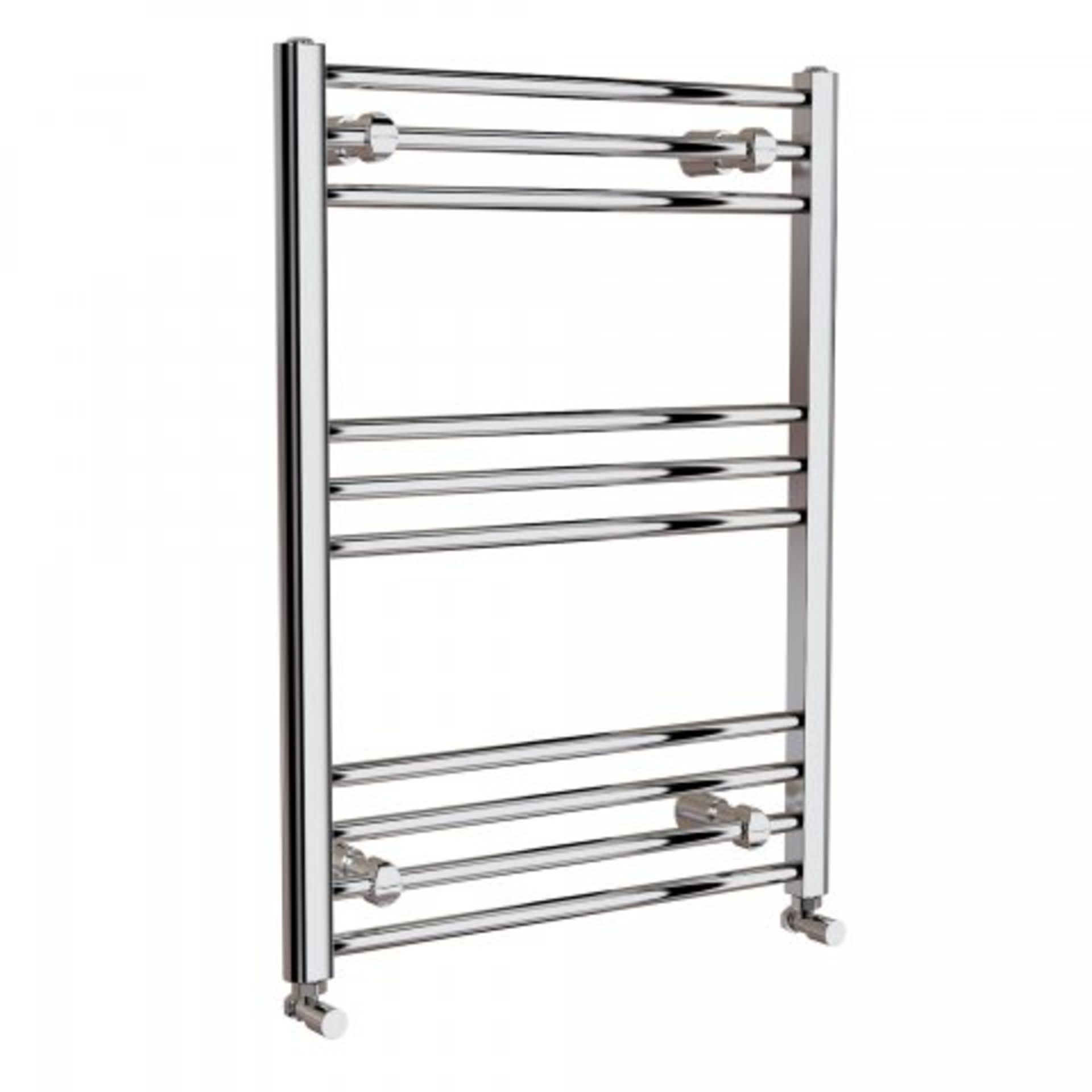 (I5) 800x600mm - 20mm Tubes - Chrome Heated Straight Rail Ladder Towel Radiator - Natasha Range - Image 3 of 5