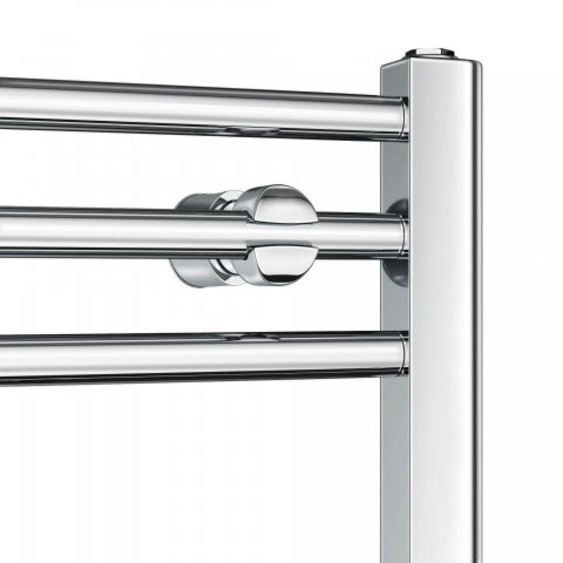 (I5) 800x600mm - 20mm Tubes - Chrome Heated Straight Rail Ladder Towel Radiator - Natasha Range - Image 4 of 5
