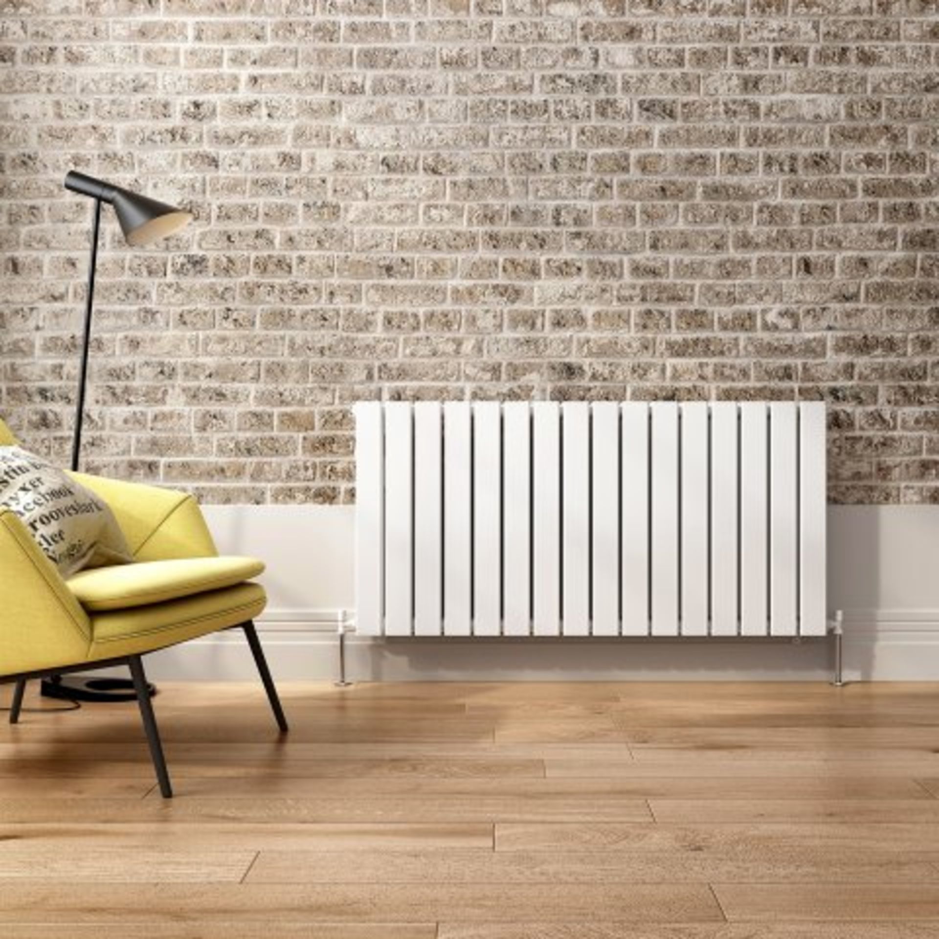 (I45) 600x1210mm Gloss White Single Flat Panel Horizontal Radiator - Hayes Premium. RRP £247.99. - Image 2 of 4