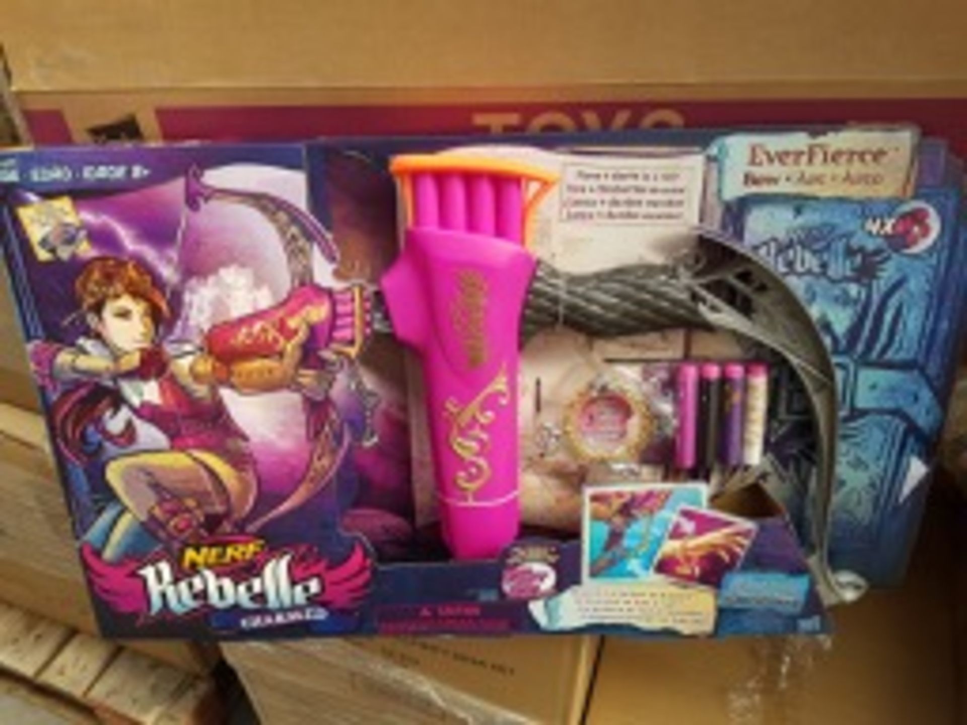 PALLET TO CONTAIN 48 x Brand New Nerf Rebelle Charmed Everfierce Bow - Complete with 3 charms & 4