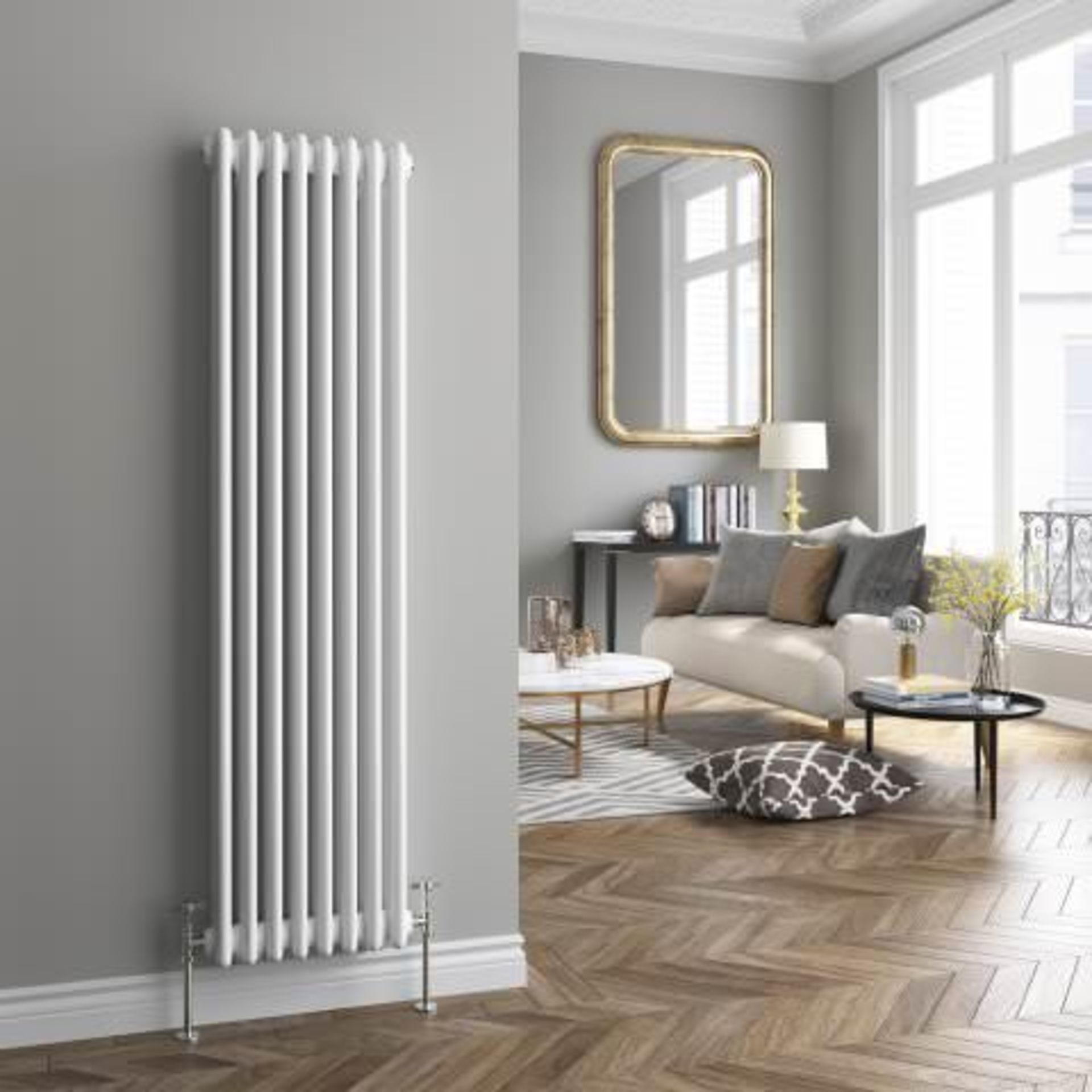 (N11) 1500x380mm White Triple Panel Vertical Colosseum Radiator - Roma Premium. RRP £371.99. Classic - Bild 2 aus 5