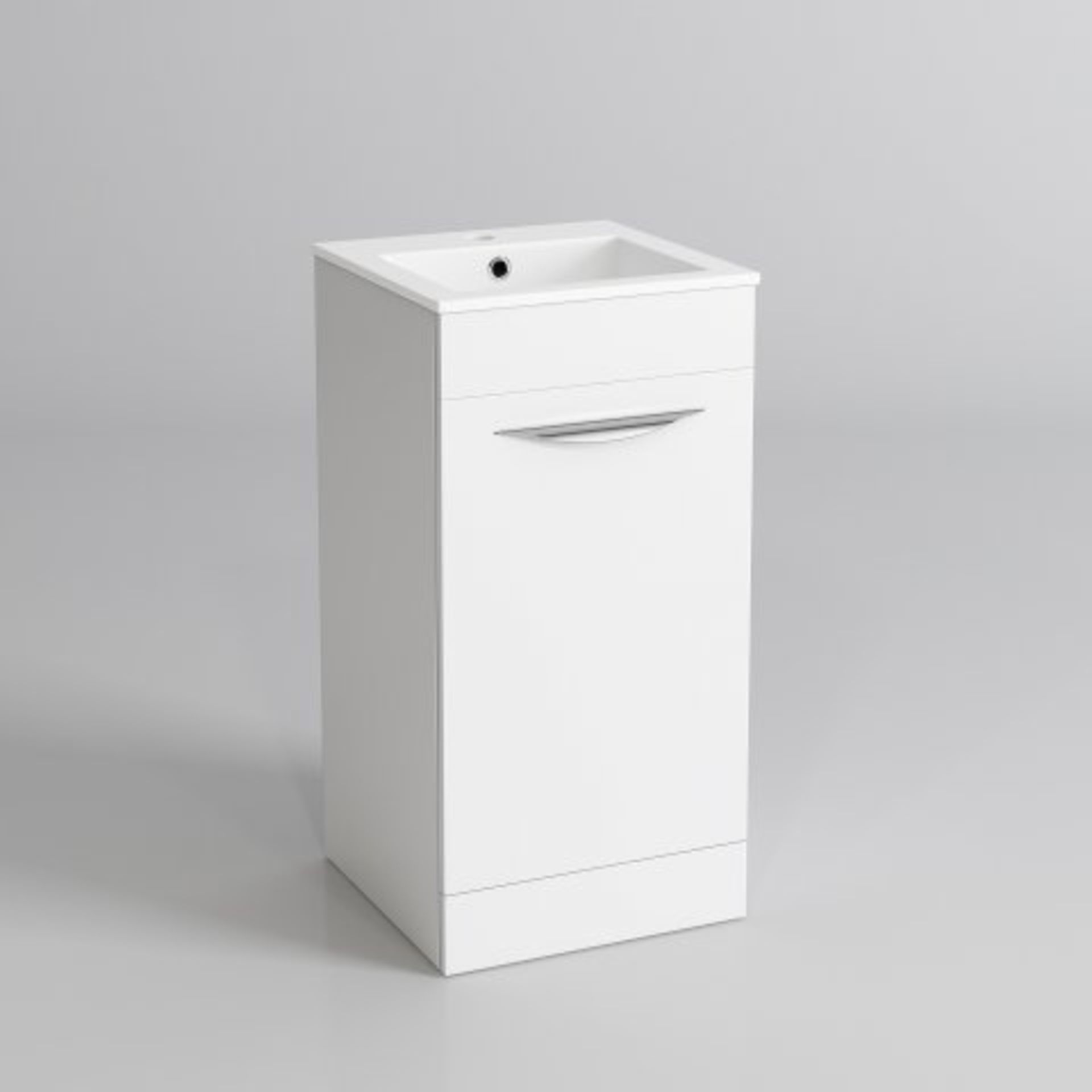 (I60) 400mm Severn High Gloss White Cloakroom Basin Cabinet - Floor Standing. RRP £212.99. COMES - Bild 4 aus 4