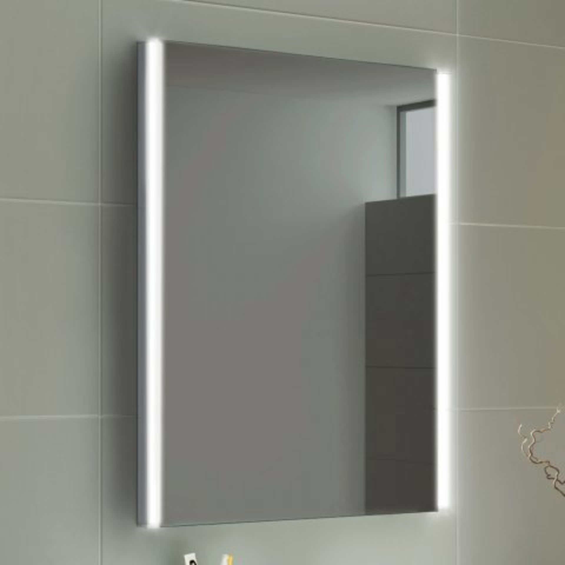 (N2) 500x700mm Lunar LED Mirror - Battery Operated Our ultra-flattering LED Battery Operated