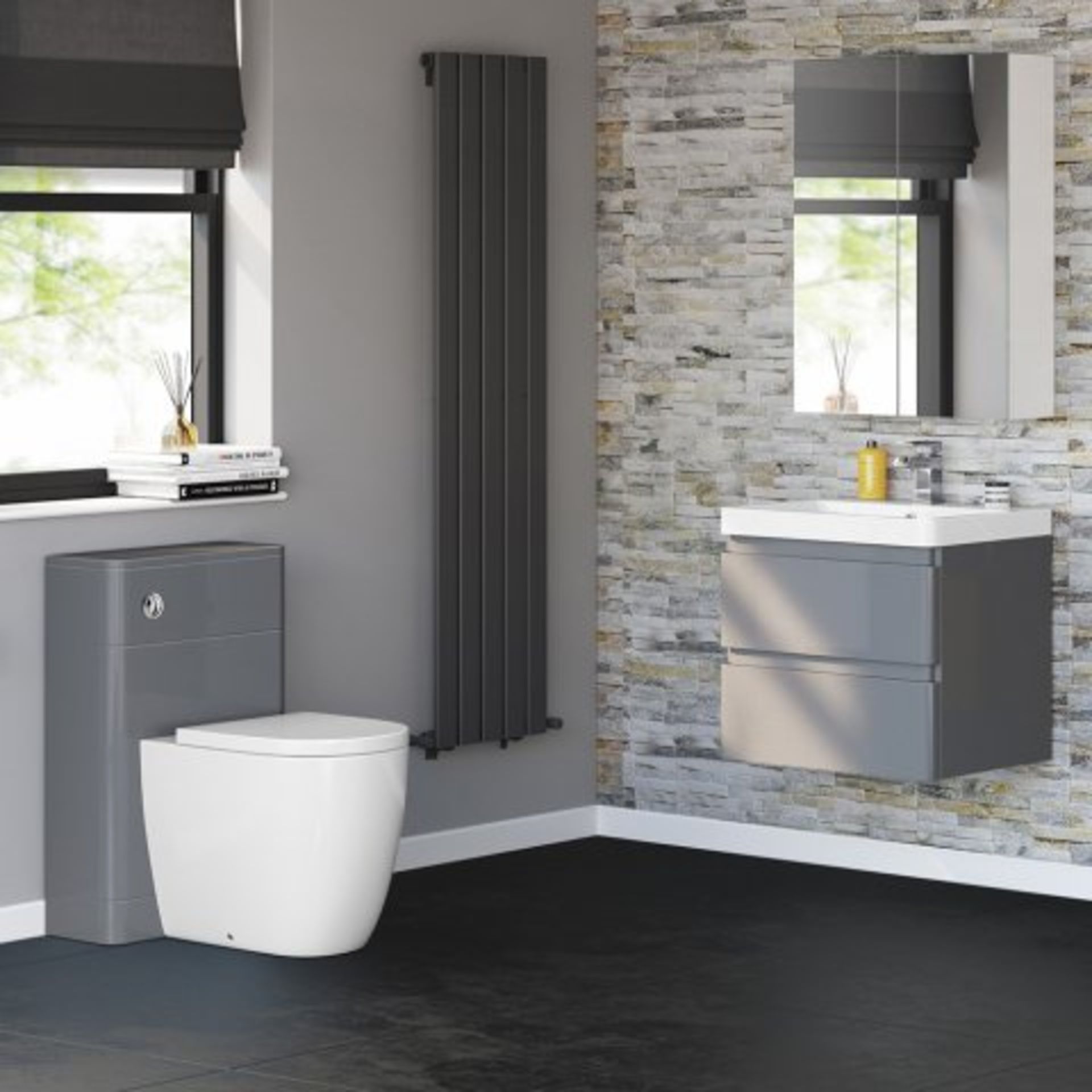 (141) 500mm Gloss Grey Back To Wall Toilet Unit This Gloss Grey 500mm Back To Wall Toilet Unit is - Bild 3 aus 5