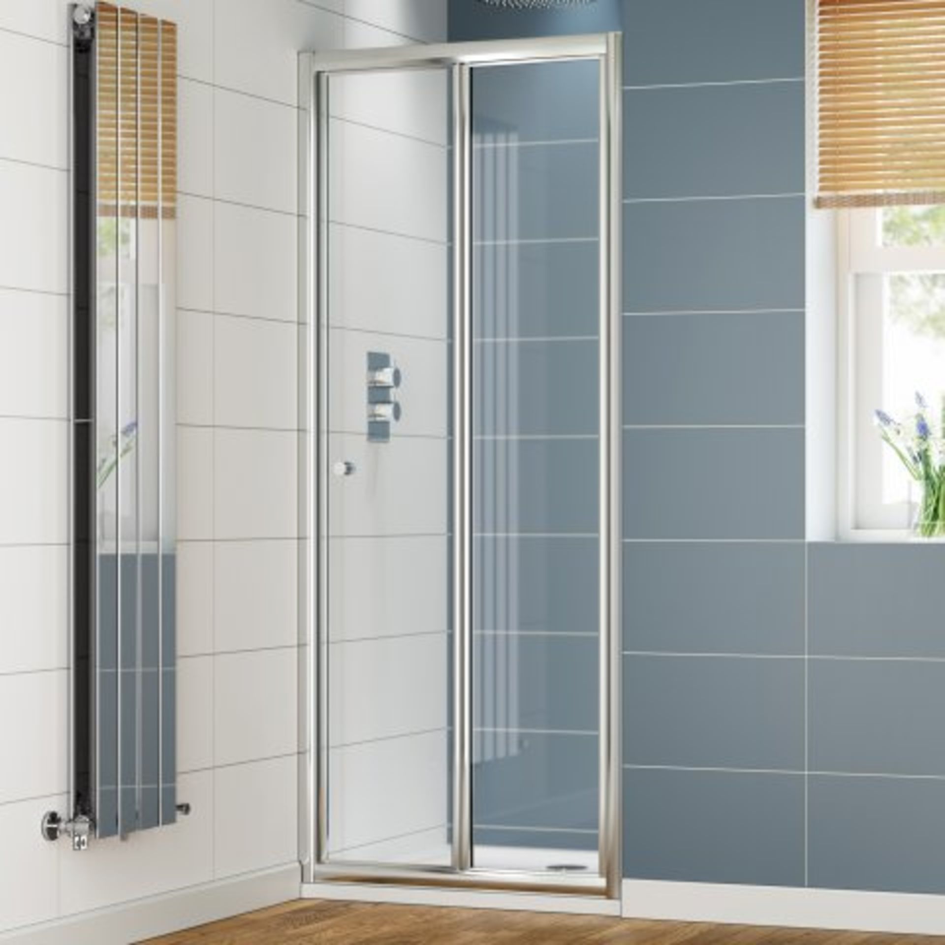 (G88) 1000mm - Elements Bi Fold Shower Door. RRP £299.99. The bi fold design allows for the door