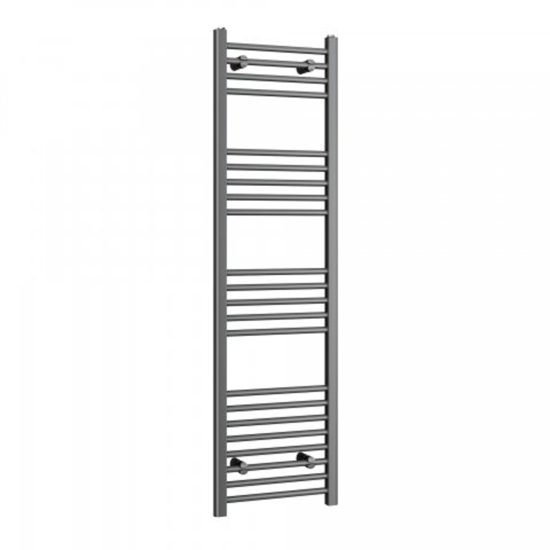 (N10) 1600x450mm - 20mm Tubes - Anthracite Heated Straight Rail Ladder Towel Radiator- Natasha. - Bild 2 aus 4