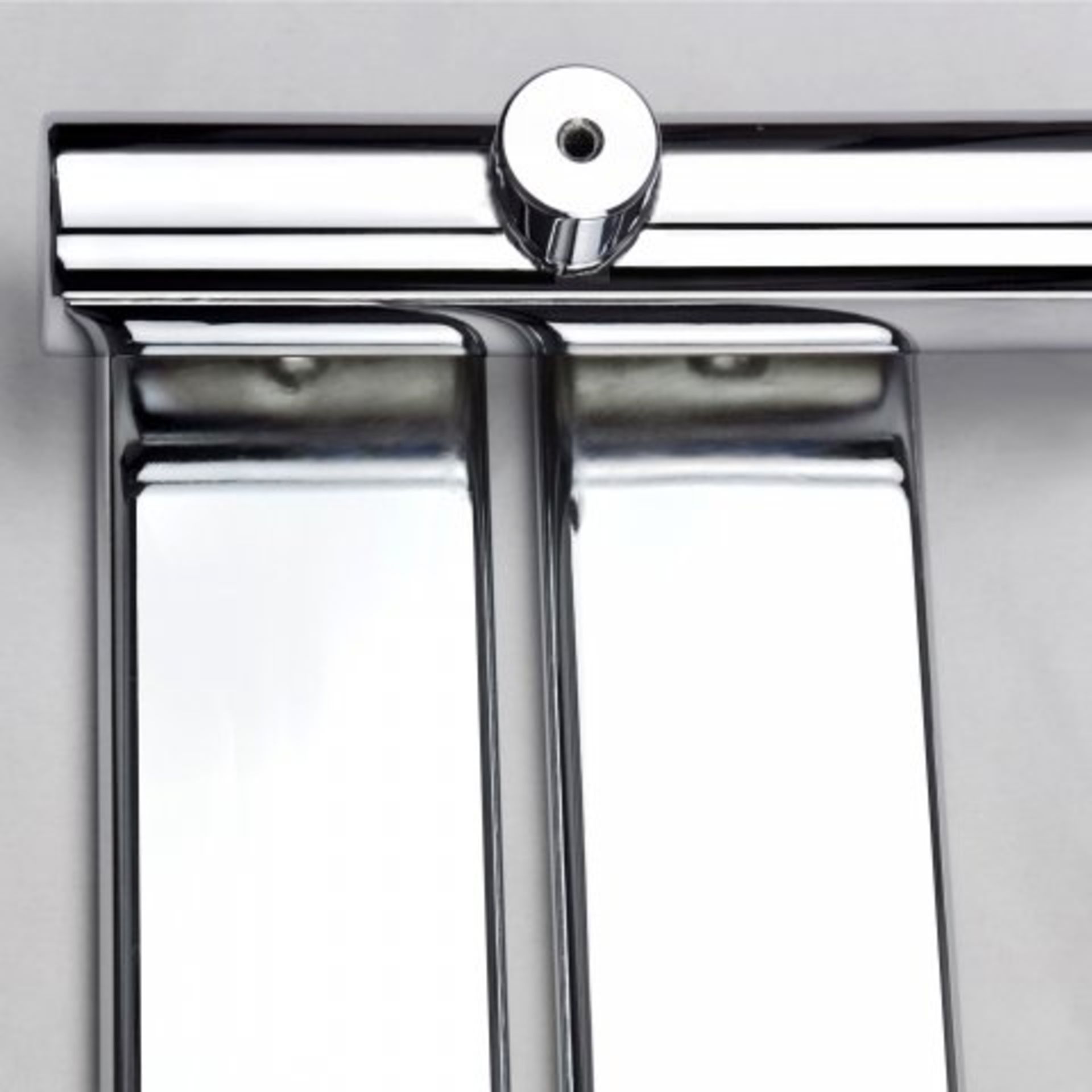 (N37) 800x450mm Chrome Flat Panel Ladder Towel Radiator - Francis Range. RRP £246.99. Stylishly - Image 5 of 5