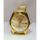 Gold Plated Omega Geneve Automatic on expanding bracelet   Running well is this Gold plated Omega
