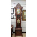 Long Case Grandfather With Moon Dial   Standing about 6ft 8 inches and running exceptionally well is