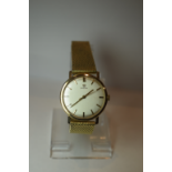 9ct Gold Omega Manual Wind On Mesh Bracelet Complete With Box   9ct Gold Omega manual wind watch