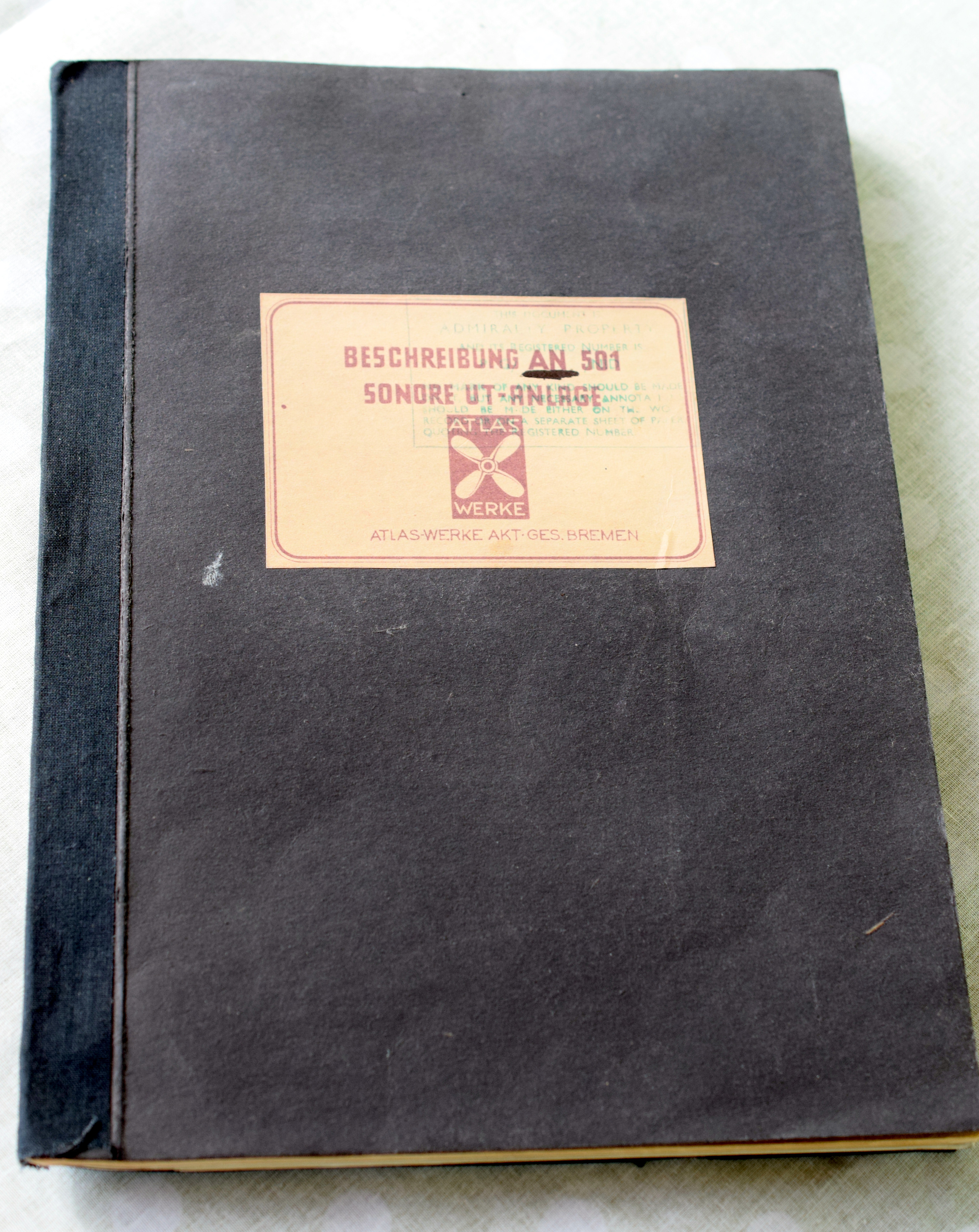 Extremely Rare WW2 German U Boat (U293) U Boat Sonar Manual   The 293 U-Boat was fitted with a Sonar