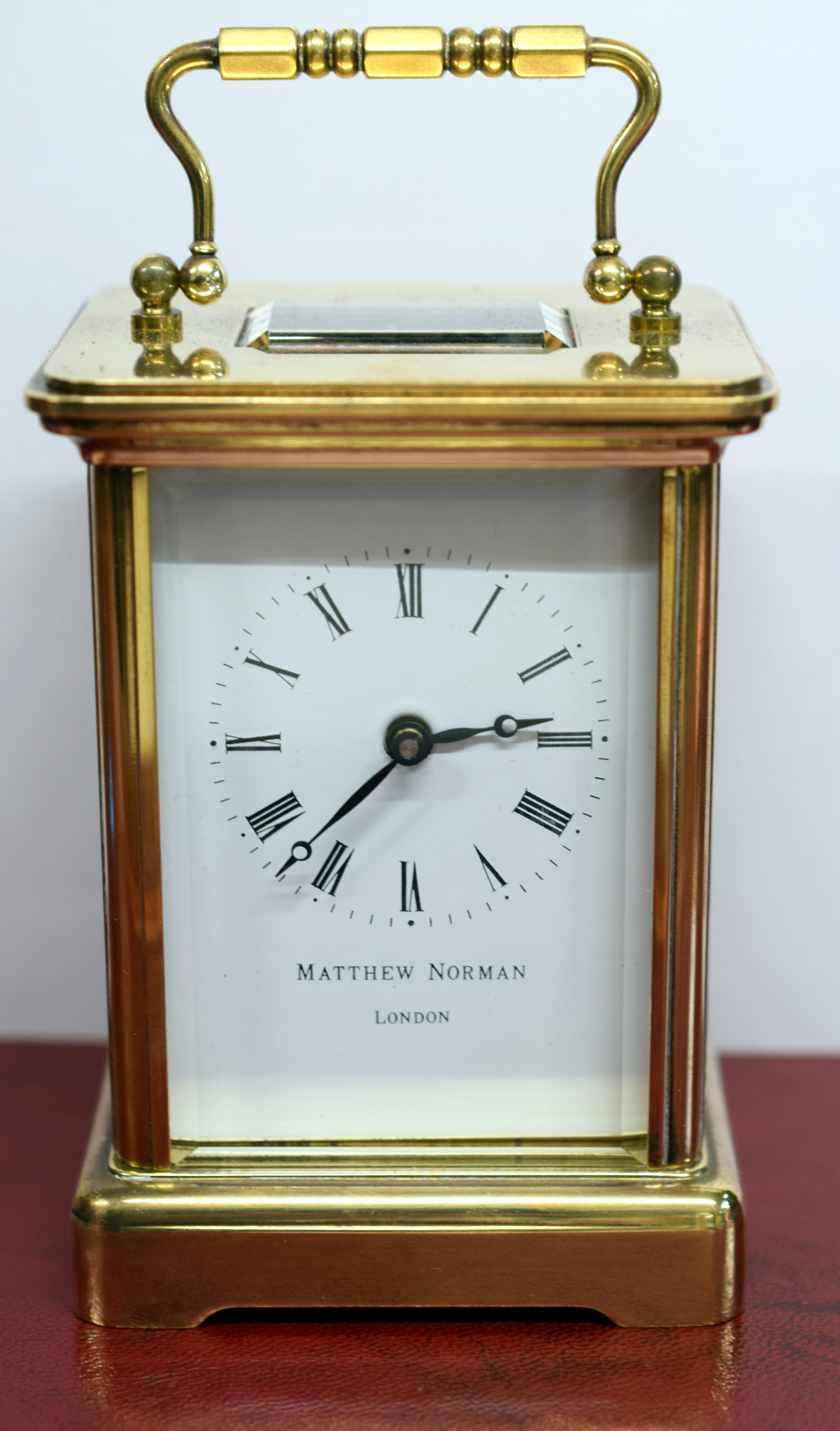 Matthew Norman of London Brass Carriage Clock In Book Style Box   Matthew Norman of London Brass