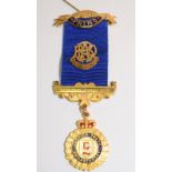 Masonic Jewel Medal R.A.O.B. In Gold Colour With Blue Ribbon   Masonic Jewel - R.A.O.B. in gilt over