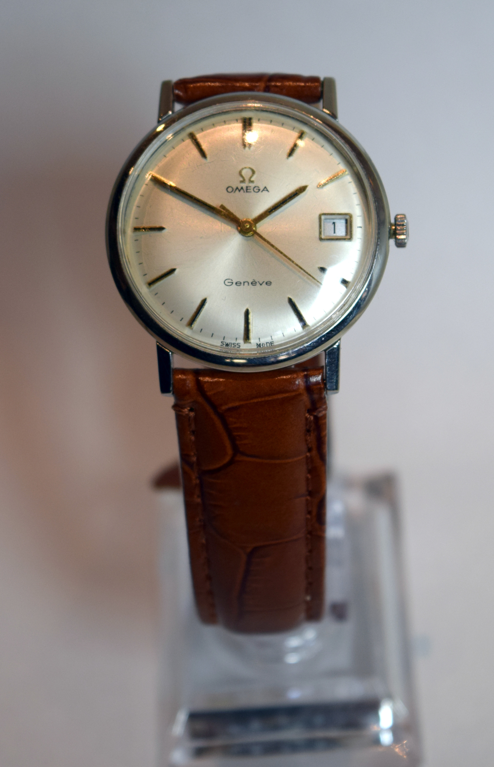 Omega Geneve Stainless Steel Manual Wind Gentleman's Wristwatch Running Well   Omega Geneve - Image 3 of 5