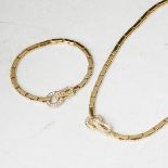 18k Yellow Gold Diamond Necklace & Bracelet Agrafe Suite HOUSEHOLD NAME Cartier MODEL 18k Yellow