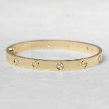 18k Yellow Gold 4 Diamond Love Bracelet B6035917 HOUSEHOLD NAME Cartier MODEL 18k Yellow Gold 4