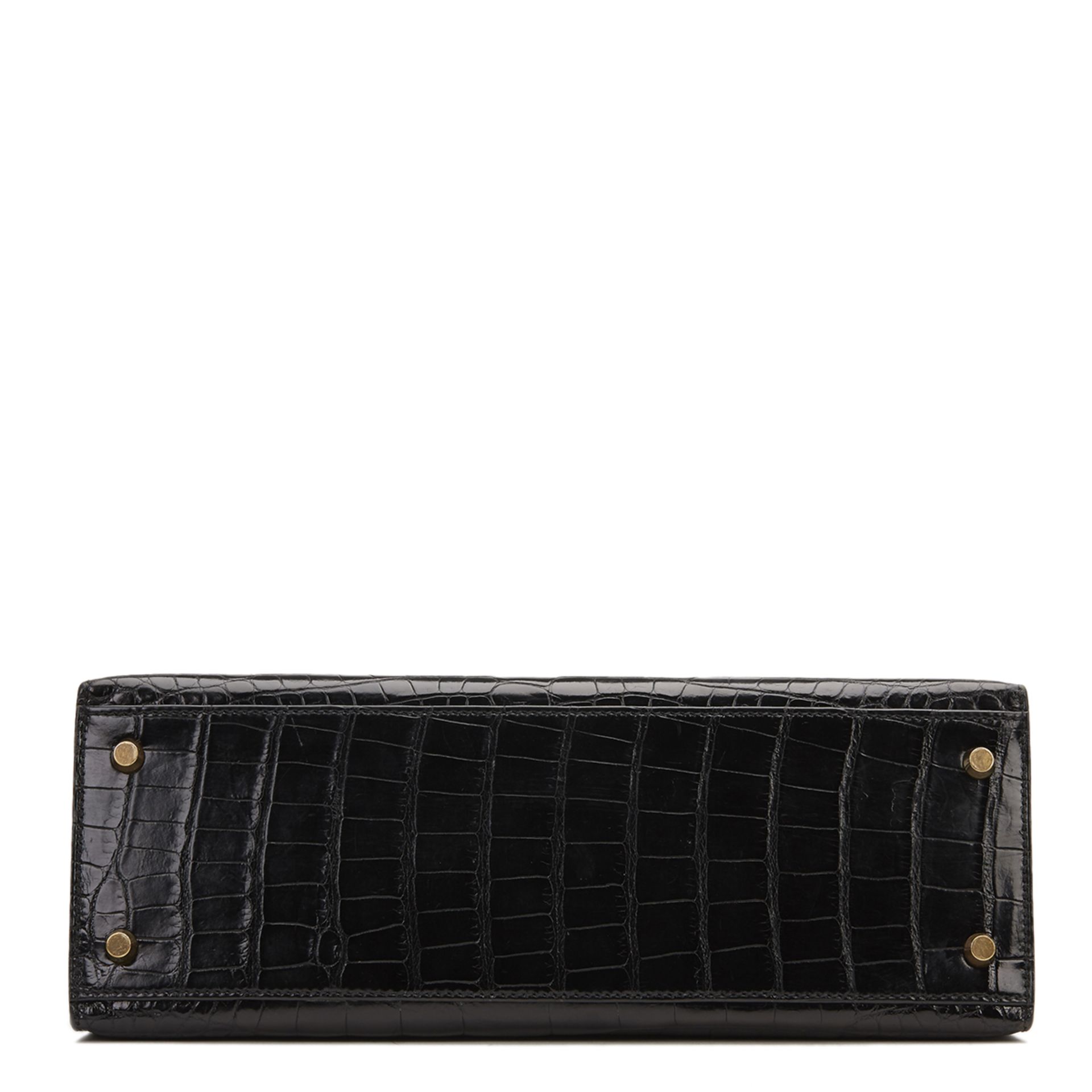 HERMES Kelly 32cm , - Black Shiny Alligator VIntage Kelly Sellier 32cm   TYPE Tote, Shoulder - Image 4 of 11