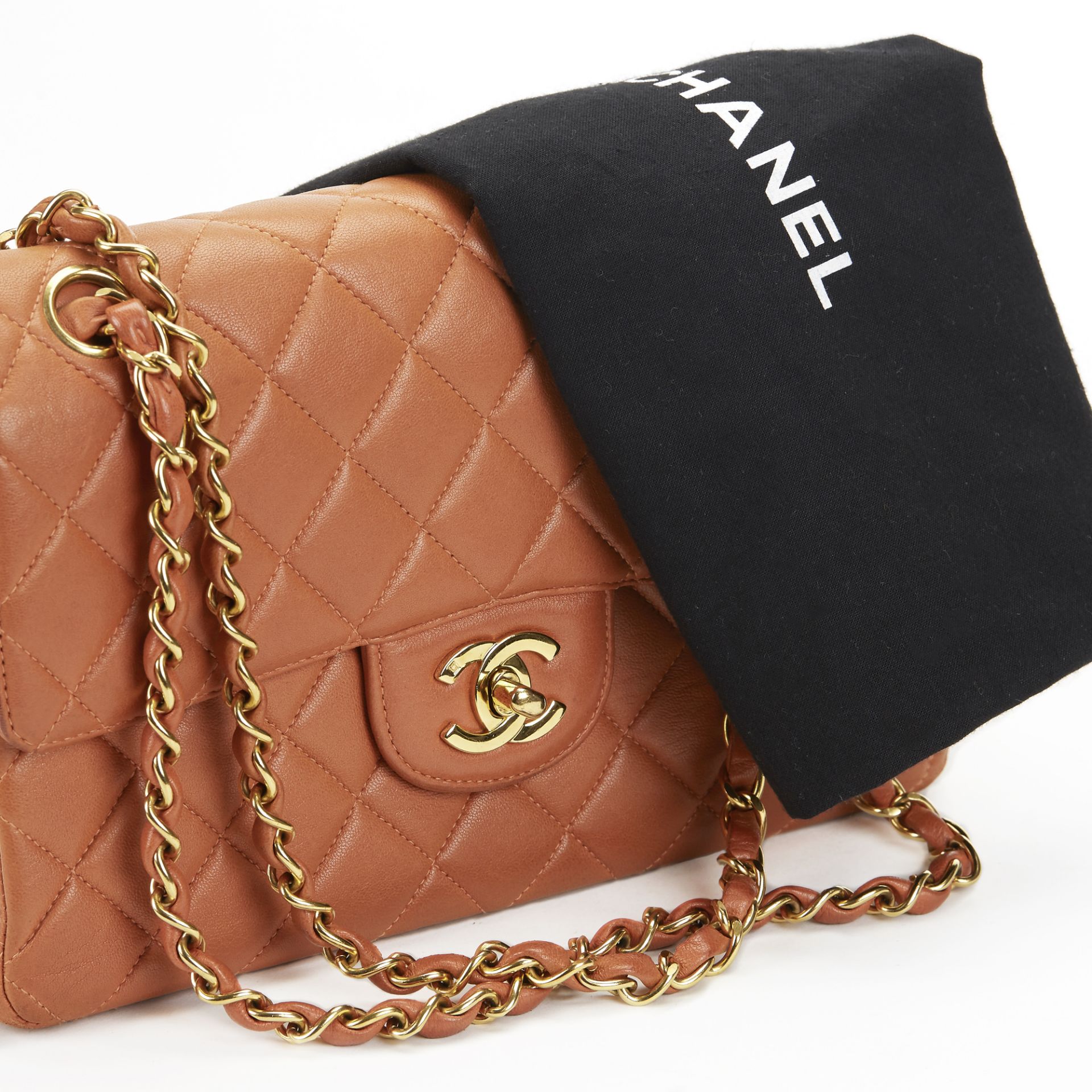 CHANEL Double Sided Small Classic Flap Bag , - Orange Quilted Lambskin Double Sided Small Classic - Image 9 of 9