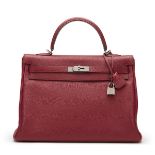 HERMES Kelly 35cm , - Rubis Clemence Leather Kelly 35cm   TYPE Shoulder, Tote SERIAL NUMBER [N] YEAR