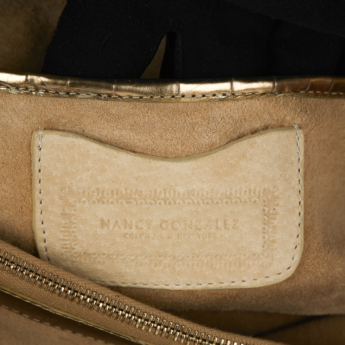 NANCY GONZALEZ Clutch , - Gold Crocodile Leather Clutch   TYPE Clutch SERIAL NUMBER 388872 YEAR - Image 7 of 9