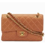 CHANEL Double Sided Small Classic Flap Bag , - Orange Quilted Lambskin Double Sided Small Classic