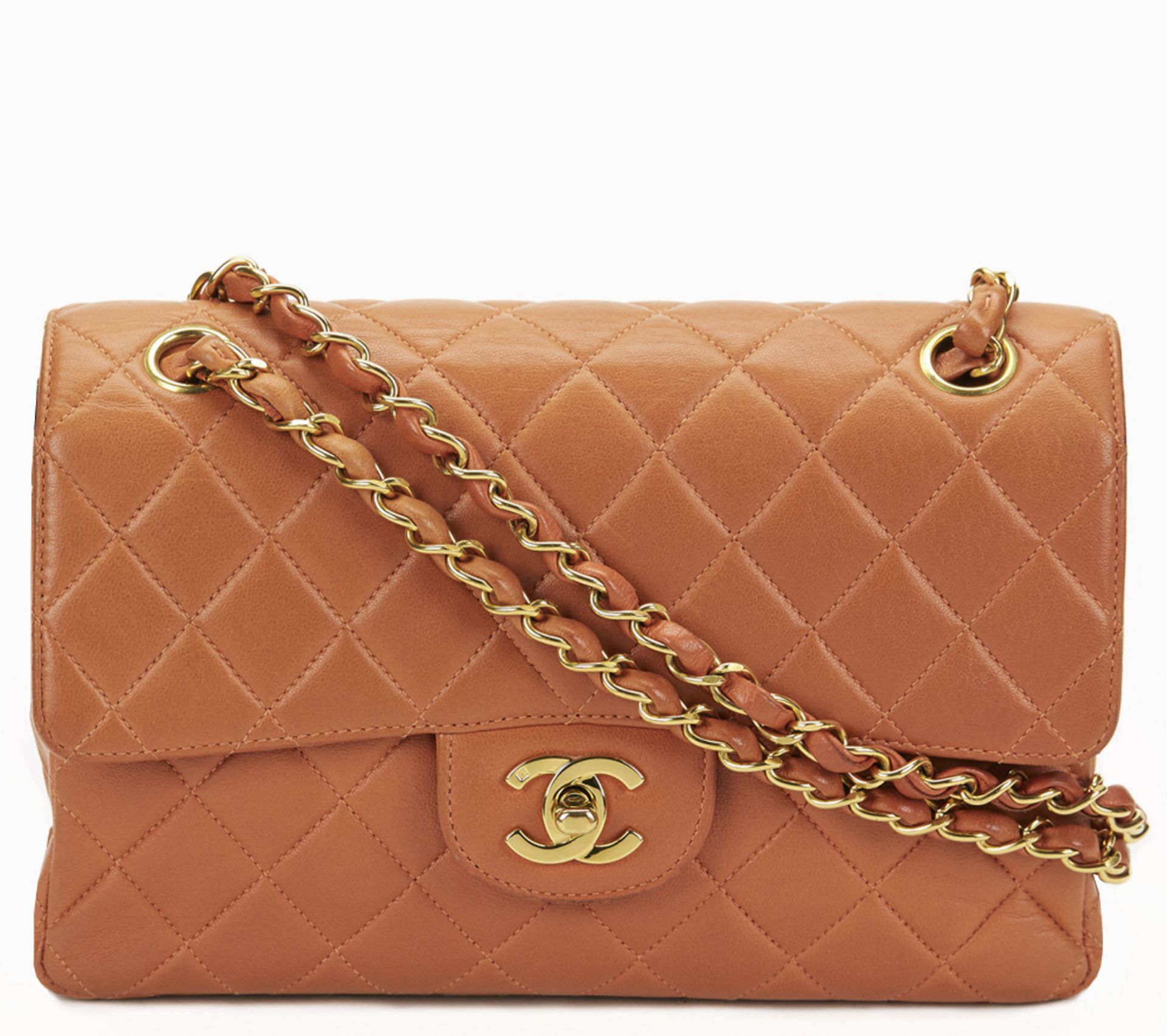 CHANEL Double Sided Small Classic Flap Bag , - Orange Quilted Lambskin Double Sided Small Classic