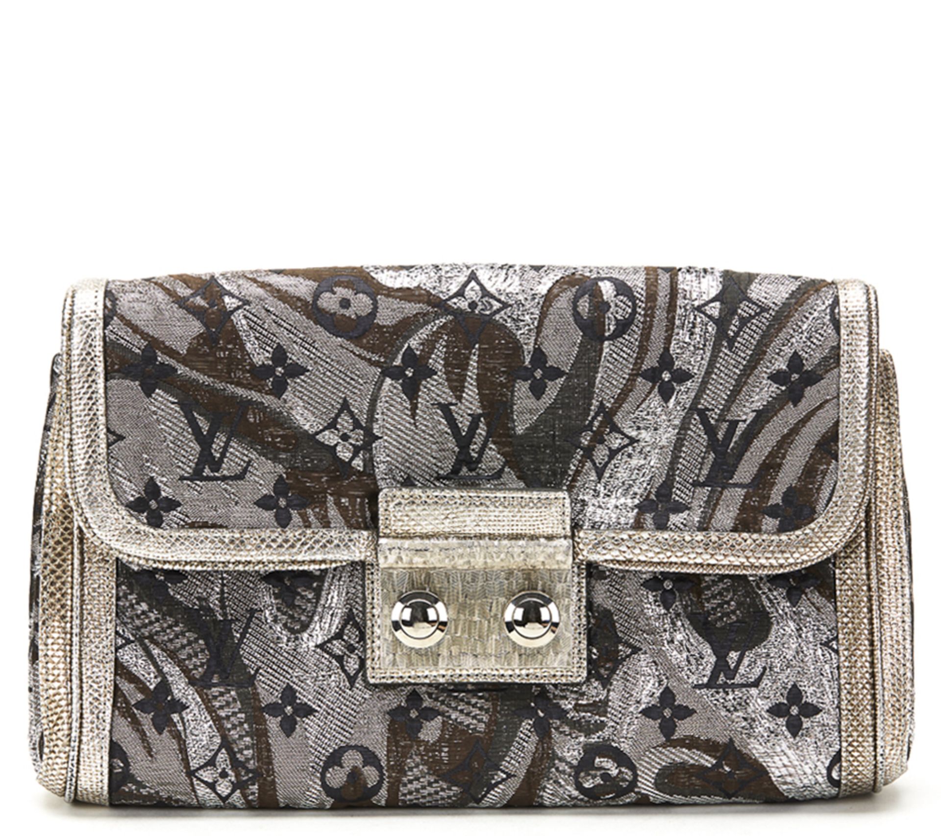 LOUIS VUITTON Thalie , - Silver Monogram Brocade Thalie Clutch   TYPE Clutch SERIAL NUMBER TH9009