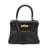 HERMES Kelly 20cm , - Black Swift Leather Vintage Kelly 20cm   TYPE Tote, Shoulder SERIAL NUMBER [A]