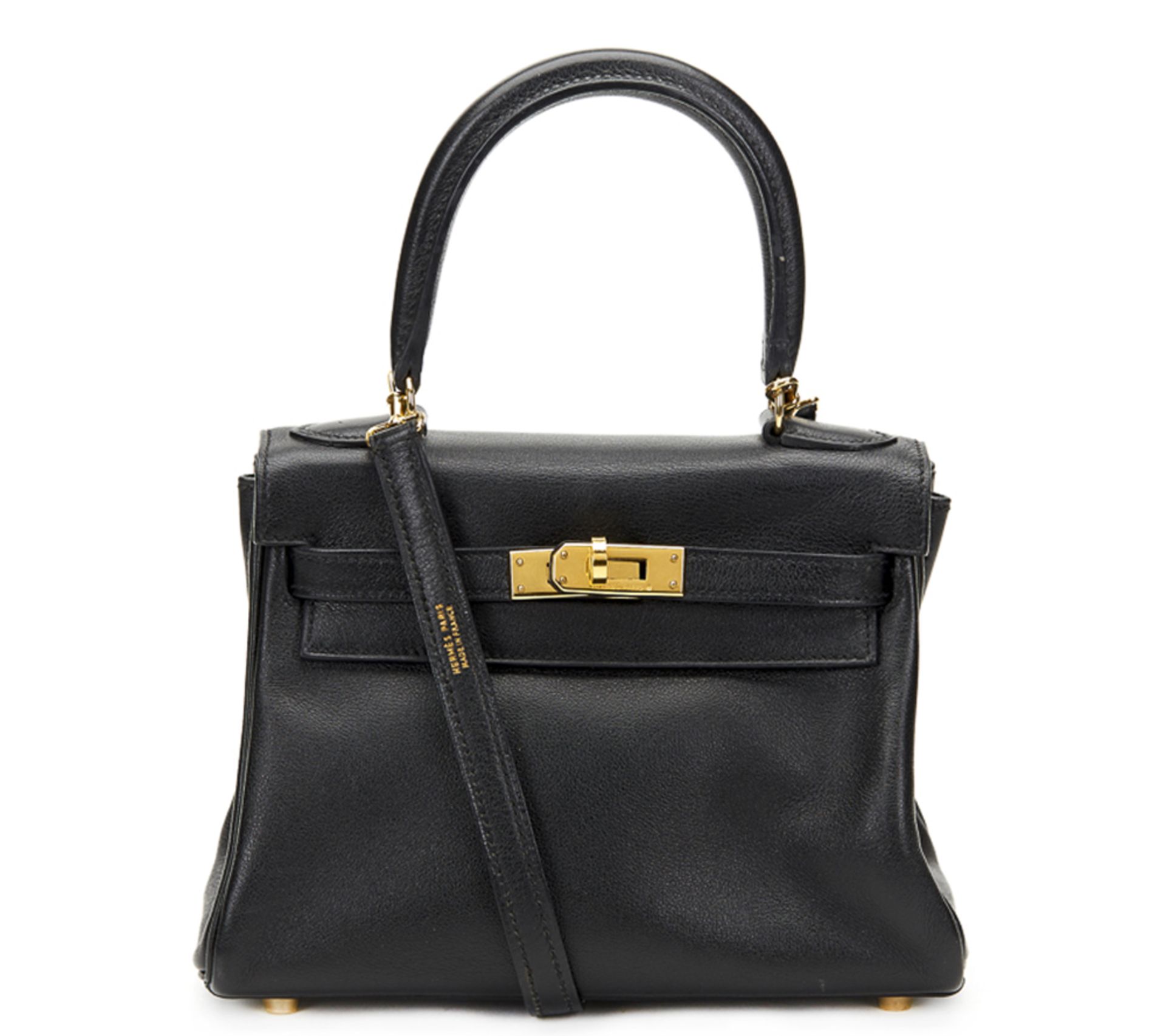 HERMES Kelly 20cm , - Black Swift Leather Vintage Kelly 20cm   TYPE Tote, Shoulder SERIAL NUMBER [A]