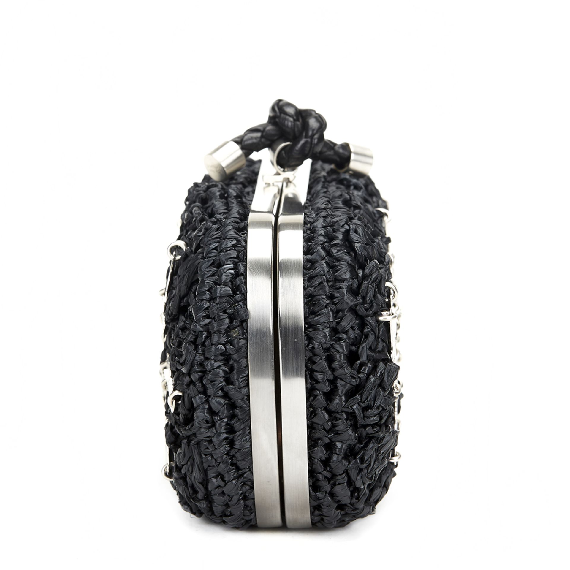 BOTTEGA VENETA Knot Clutch , - Black Raffia Lavorazione Fatta A Mano Knot Clutch   TYPE Clutch - Bild 3 aus 10