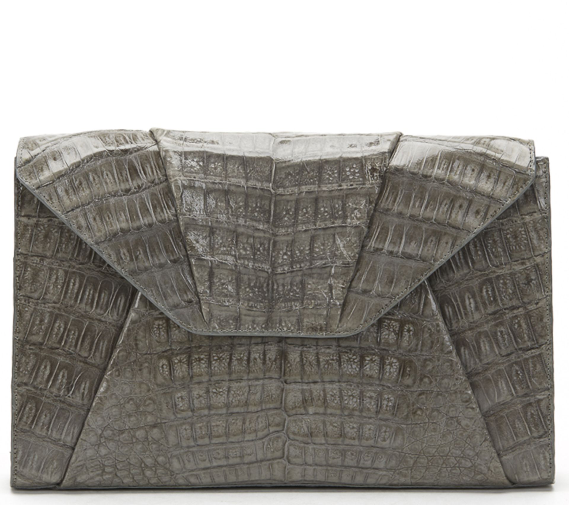 NANCY GONZALEZ Clutch-on-Strap , - Grey Crocodile Leather Clutch-on-Strap   TYPE Shoulder, Clutch,