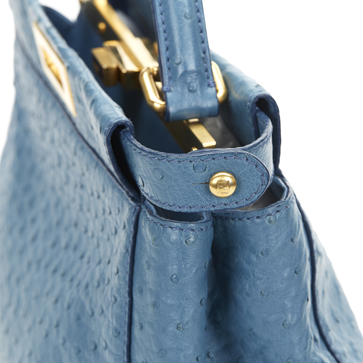 FENDI Small Peekaboo , - Blue Ostrich Leather Small Peekaboo   TYPE Tote, Shoulder SERIAL NUMBER - Image 4 of 11