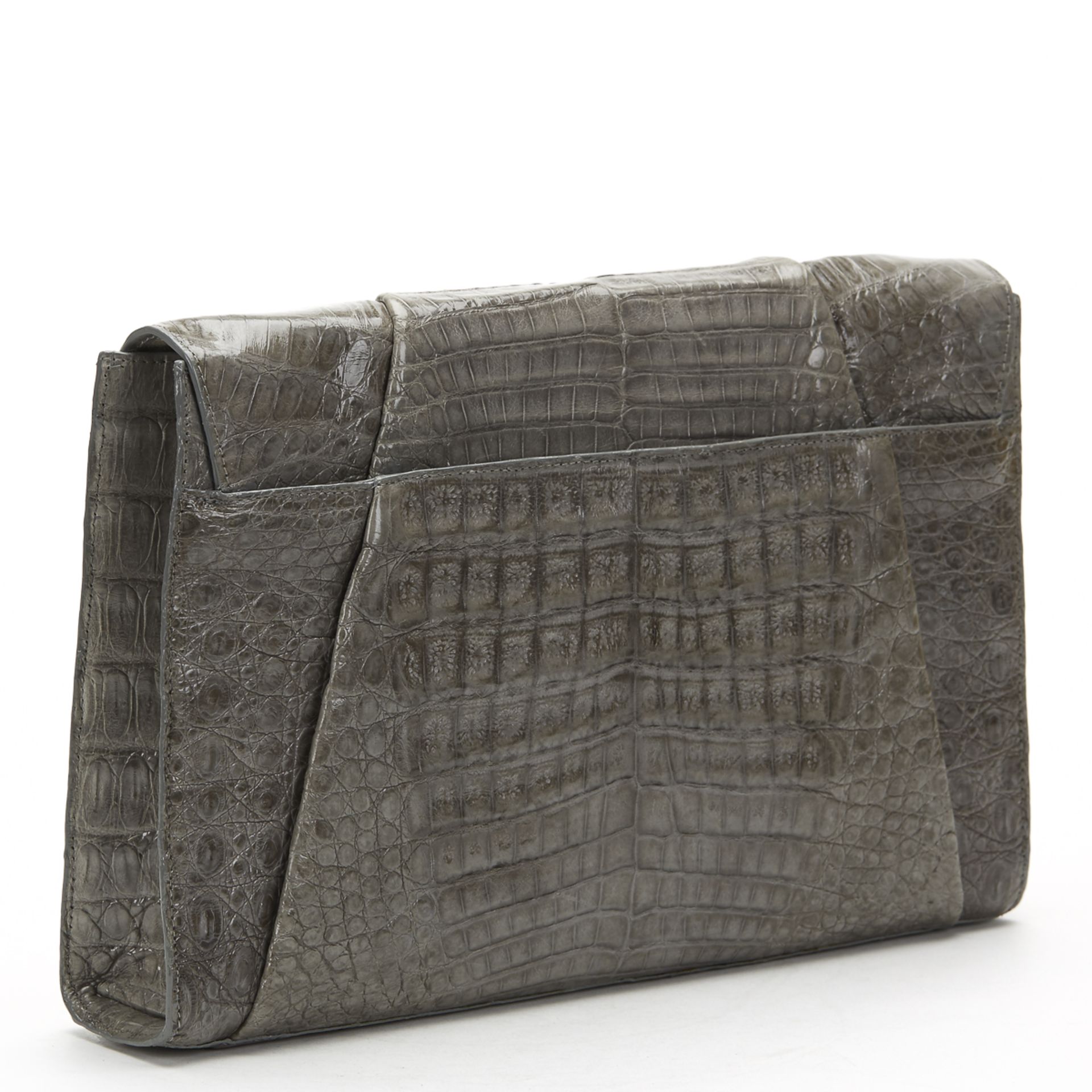 NANCY GONZALEZ Clutch-on-Strap , - Grey Crocodile Leather Clutch-on-Strap   TYPE Shoulder, Clutch, - Image 4 of 9