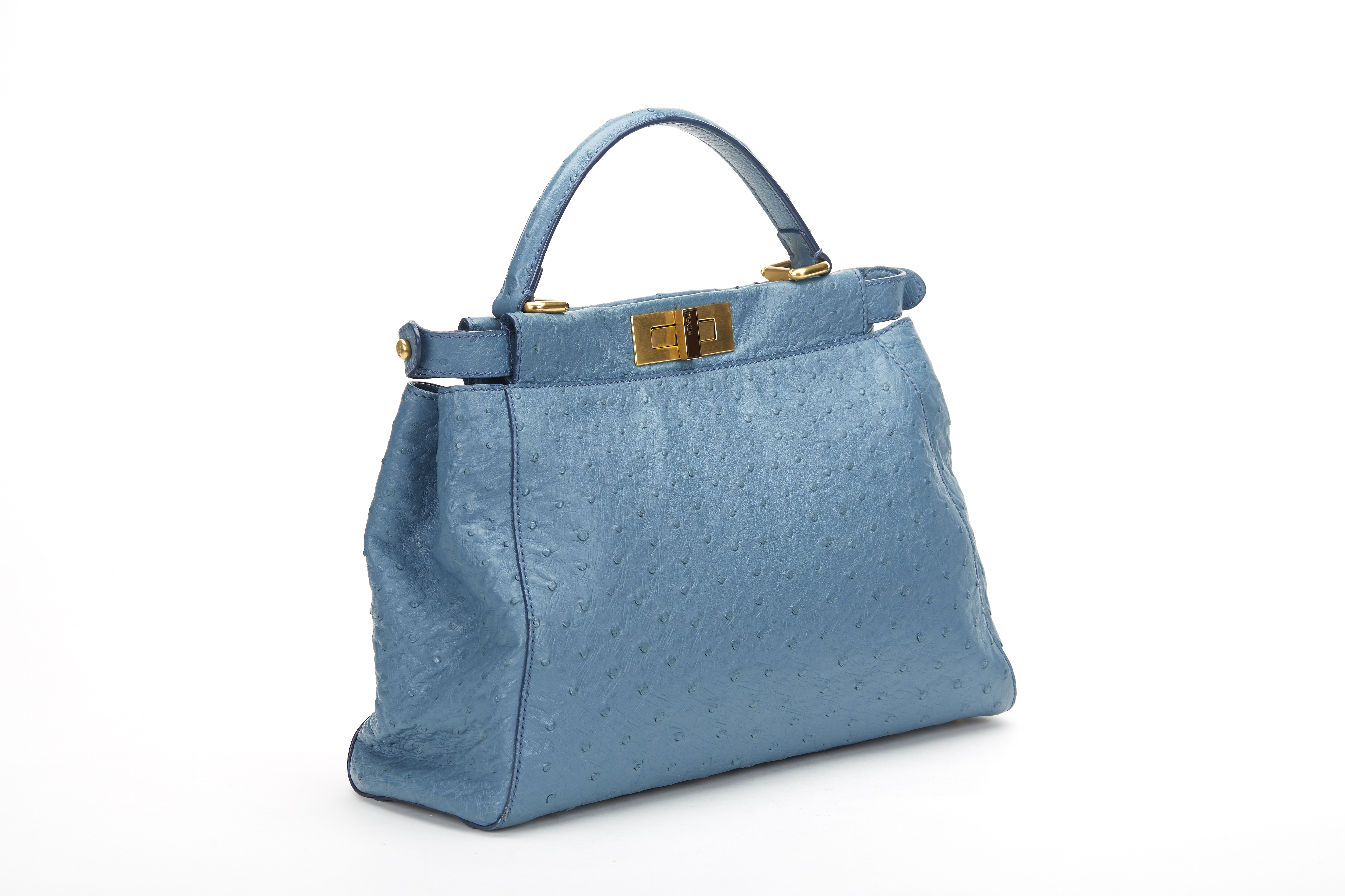 FENDI Small Peekaboo , - Blue Ostrich Leather Small Peekaboo   TYPE Tote, Shoulder SERIAL NUMBER - Image 2 of 11