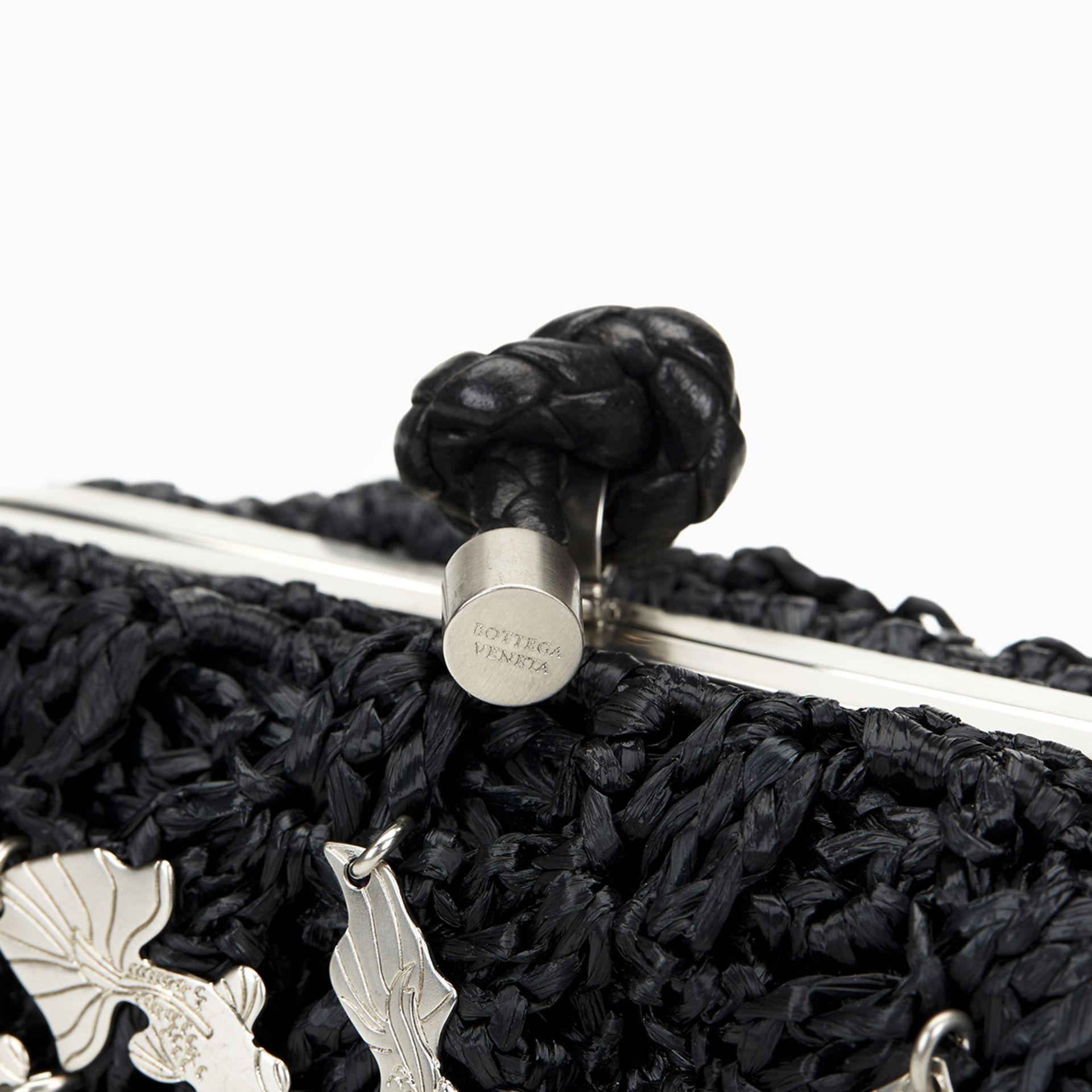 BOTTEGA VENETA Knot Clutch , - Black Raffia Lavorazione Fatta A Mano Knot Clutch   TYPE Clutch - Image 6 of 10