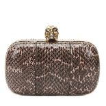 ALEXANDER MCQUEEN Skull Box Clutch , - Black & Pink Python Skull Box Clutch   TYPE Clutch SERIAL