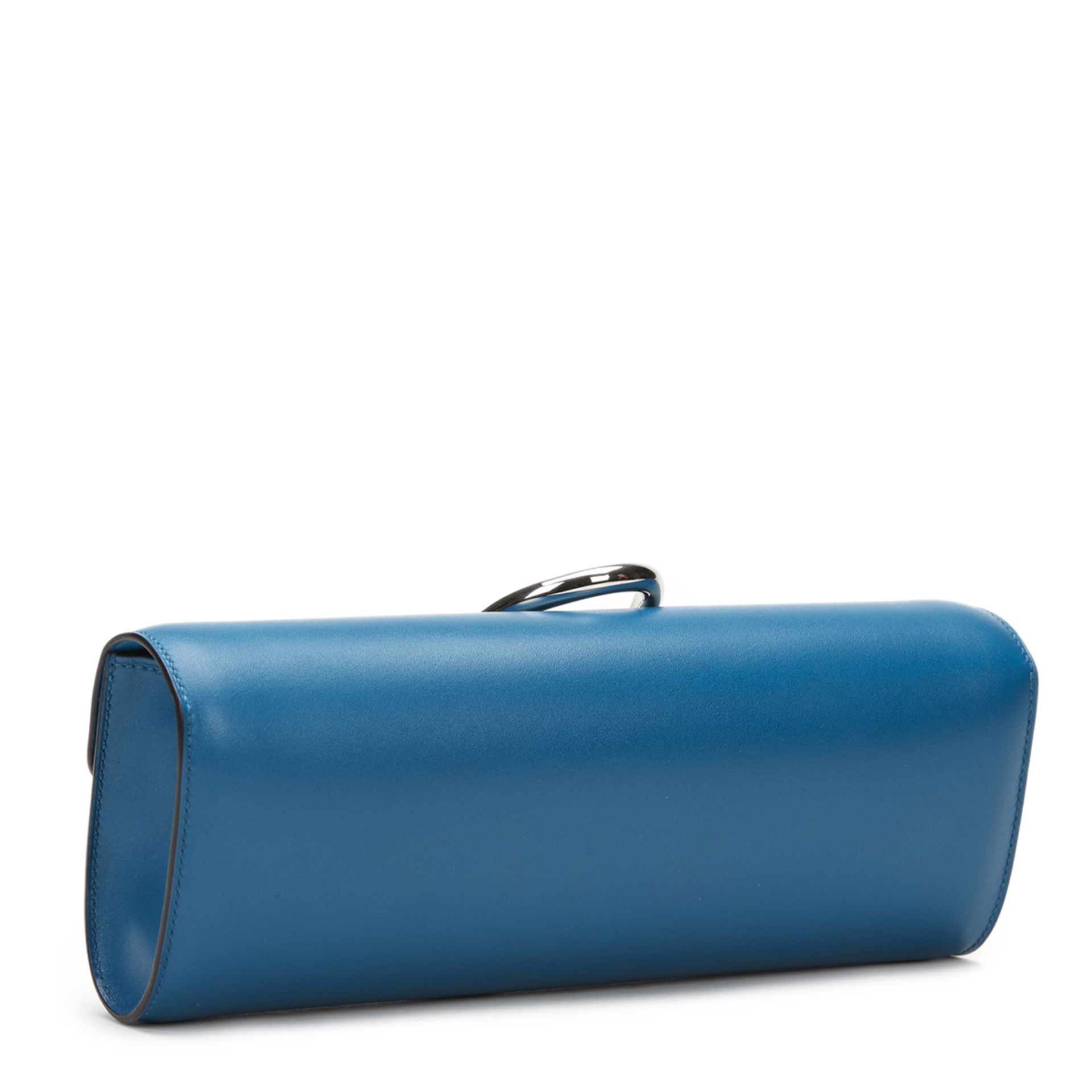 HERMES Egee , - Blue Izmir Tadelakt Leather Egee Clutch   TYPE Clutch SERIAL NUMBER T YEAR - Bild 4 aus 9