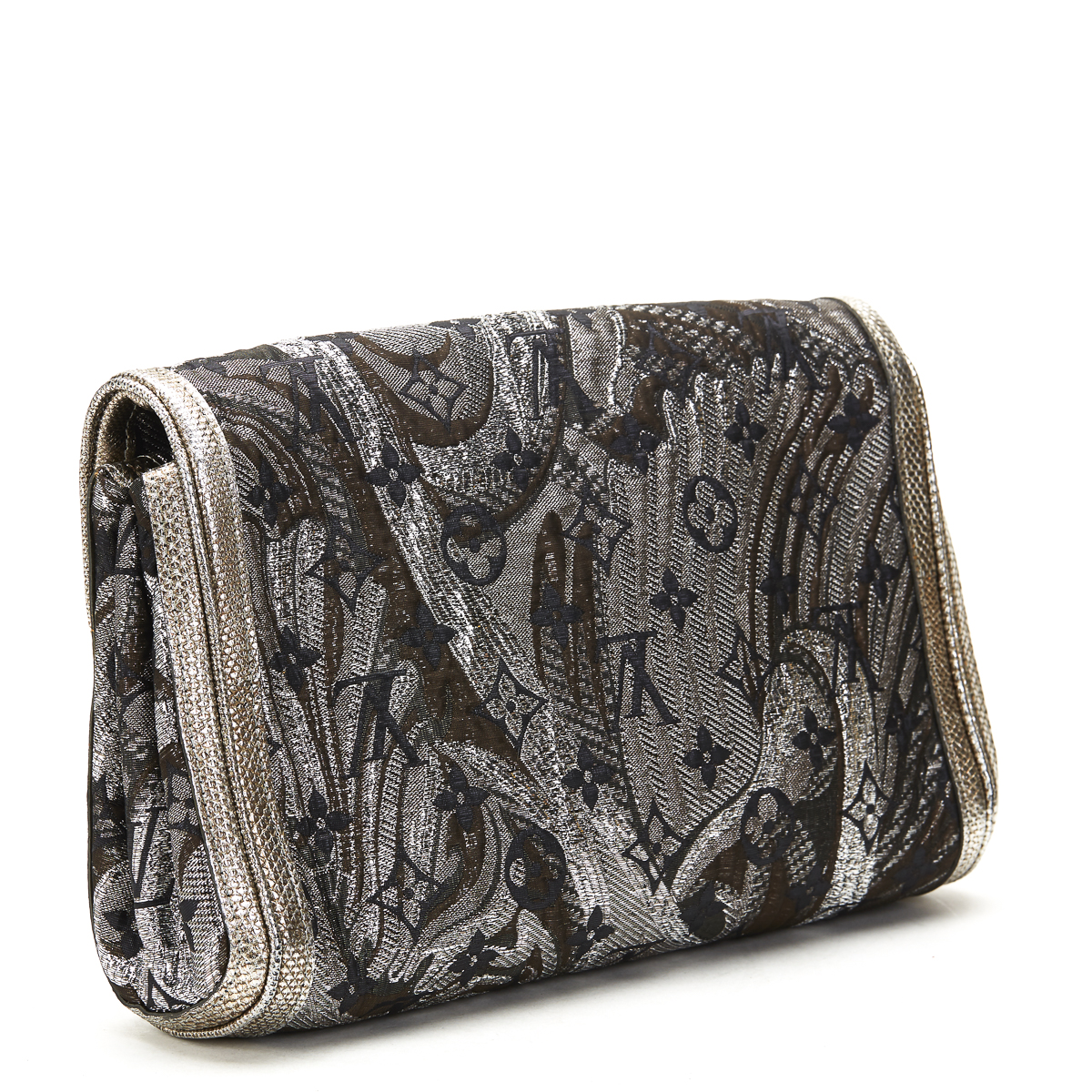 LOUIS VUITTON Thalie , - Silver Monogram Brocade Thalie Clutch   TYPE Clutch SERIAL NUMBER TH9009 - Image 4 of 9