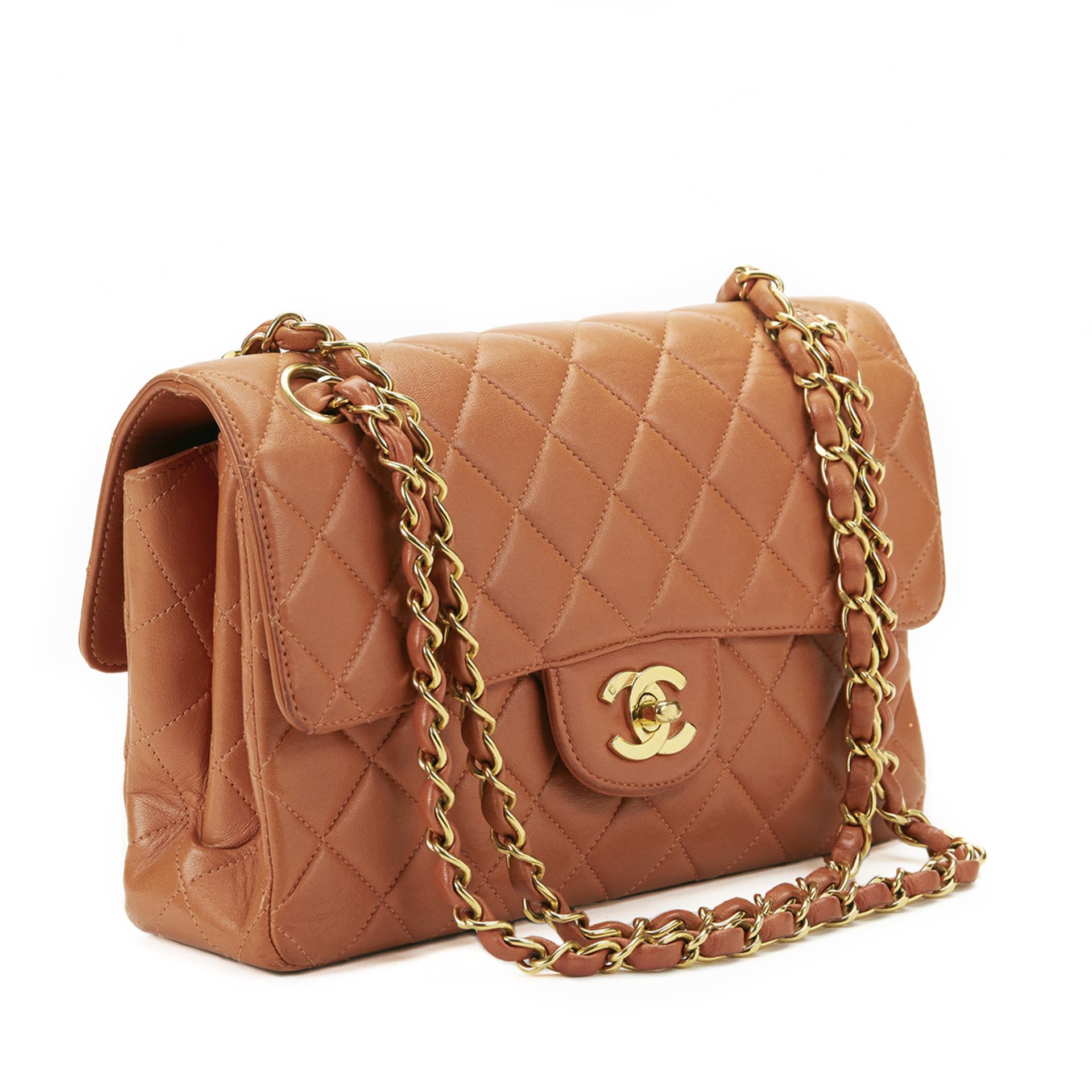 CHANEL Double Sided Small Classic Flap Bag , - Orange Quilted Lambskin Double Sided Small Classic - Image 4 of 9