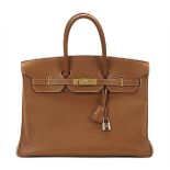 HERMES Birkin 35cm , - Gold Courchevel Leather Birkin 35cm   TYPE Tote SERIAL NUMBER [D] YEAR