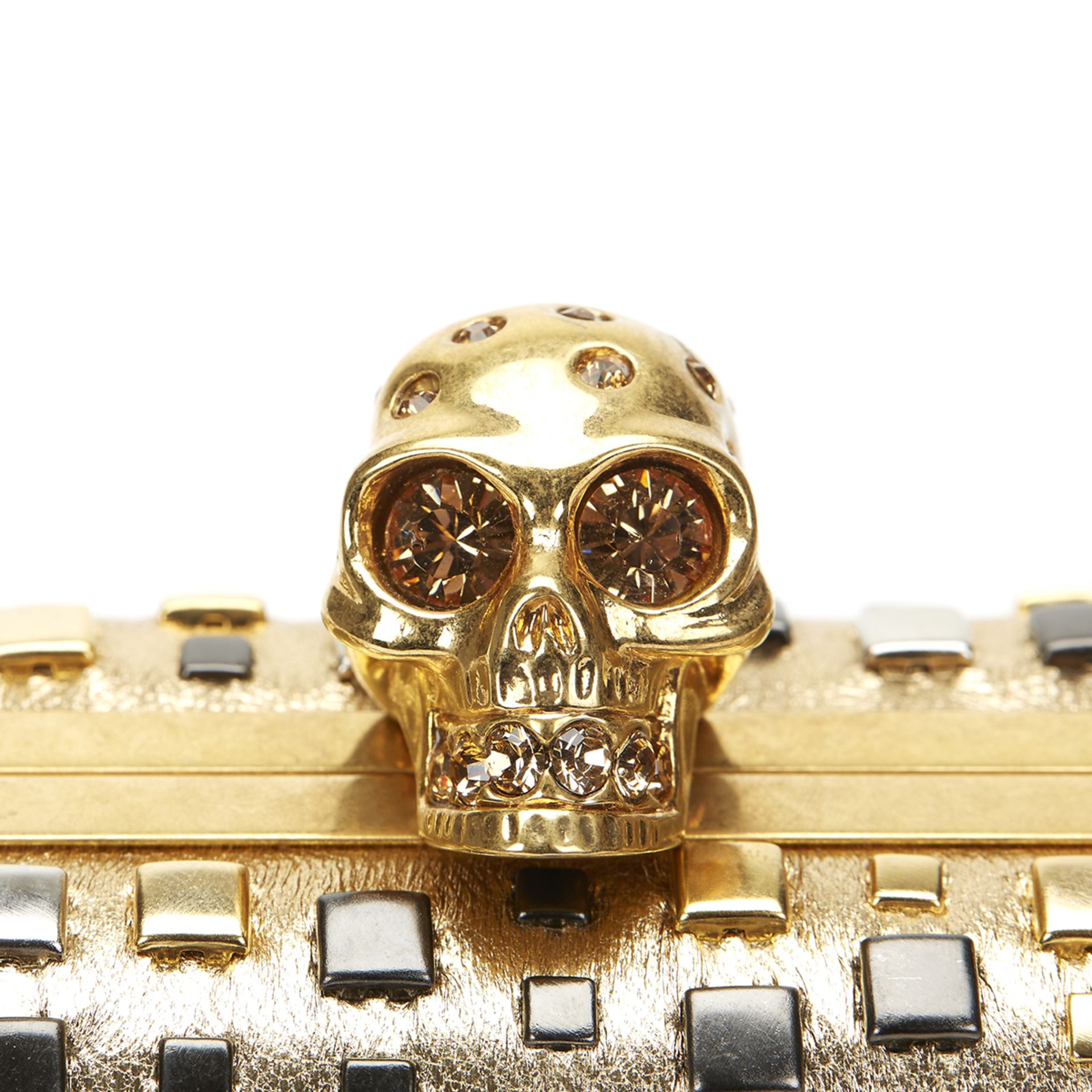ALEXANDER MCQUEEN Skull Box Clutch , - Gold Studded Calfskin Skull Box Clutch   TYPE Clutch SERIAL - Image 11 of 11