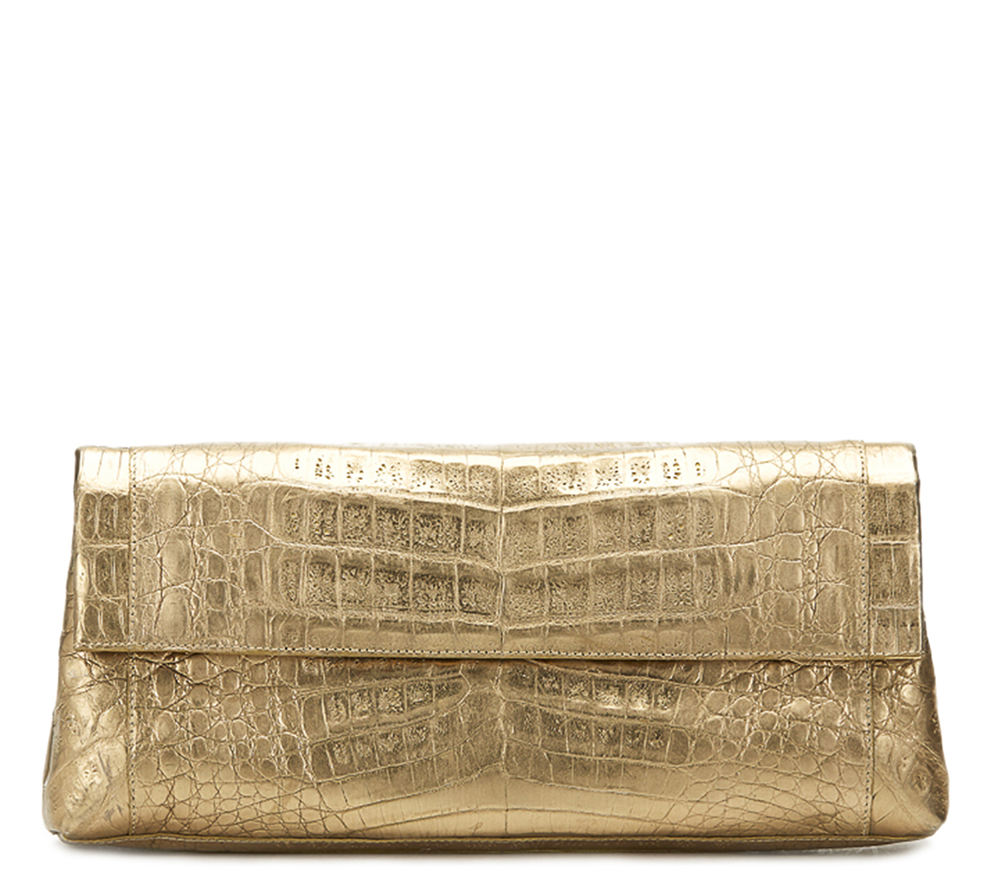 NANCY GONZALEZ Clutch , - Gold Crocodile Leather Clutch   TYPE Clutch SERIAL NUMBER 388872 YEAR