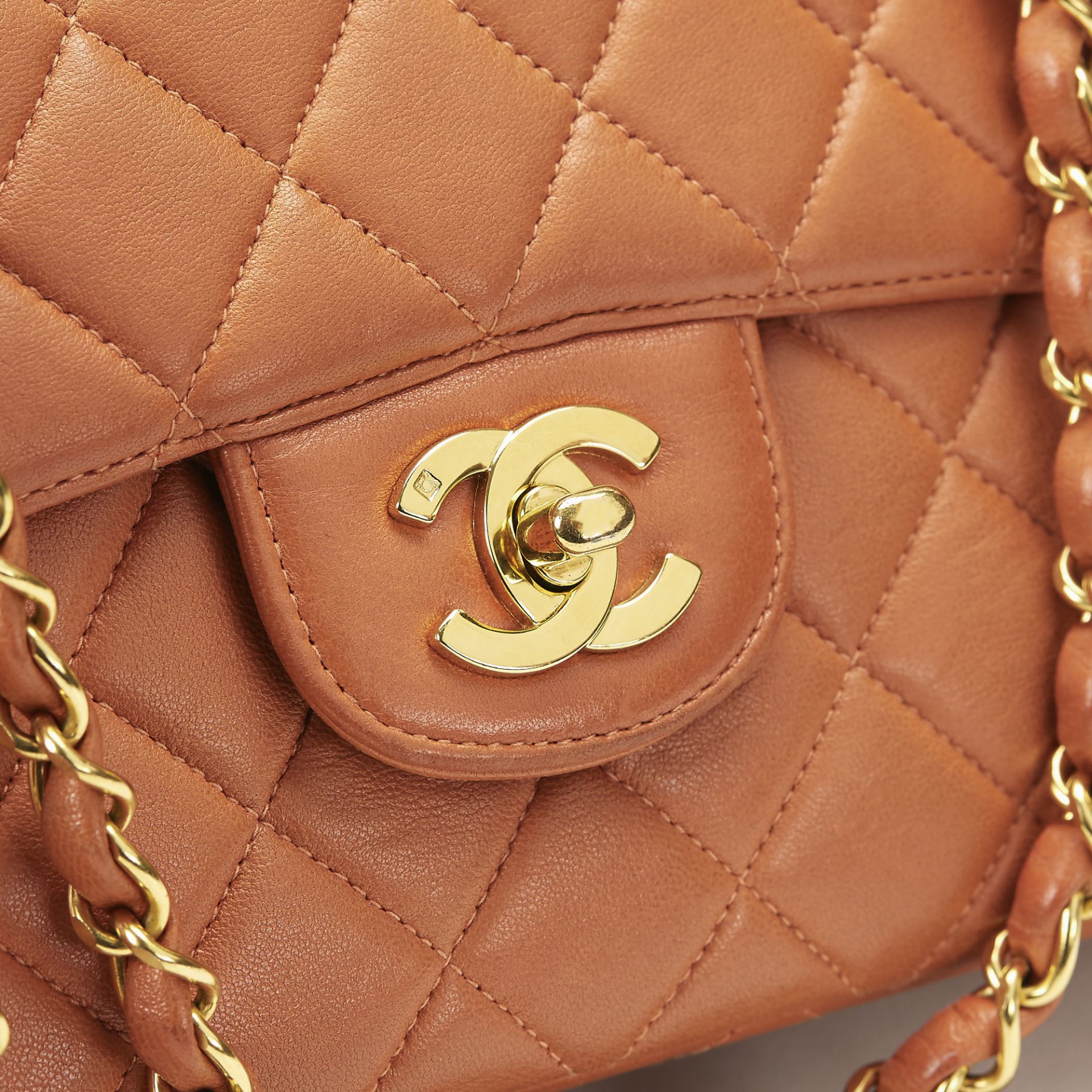 CHANEL Double Sided Small Classic Flap Bag , - Orange Quilted Lambskin Double Sided Small Classic - Image 5 of 9