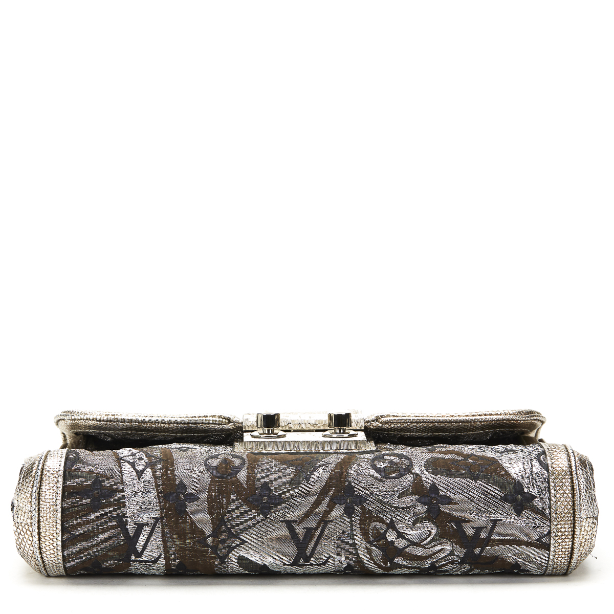 LOUIS VUITTON Thalie , - Silver Monogram Brocade Thalie Clutch   TYPE Clutch SERIAL NUMBER TH9009 - Image 5 of 9