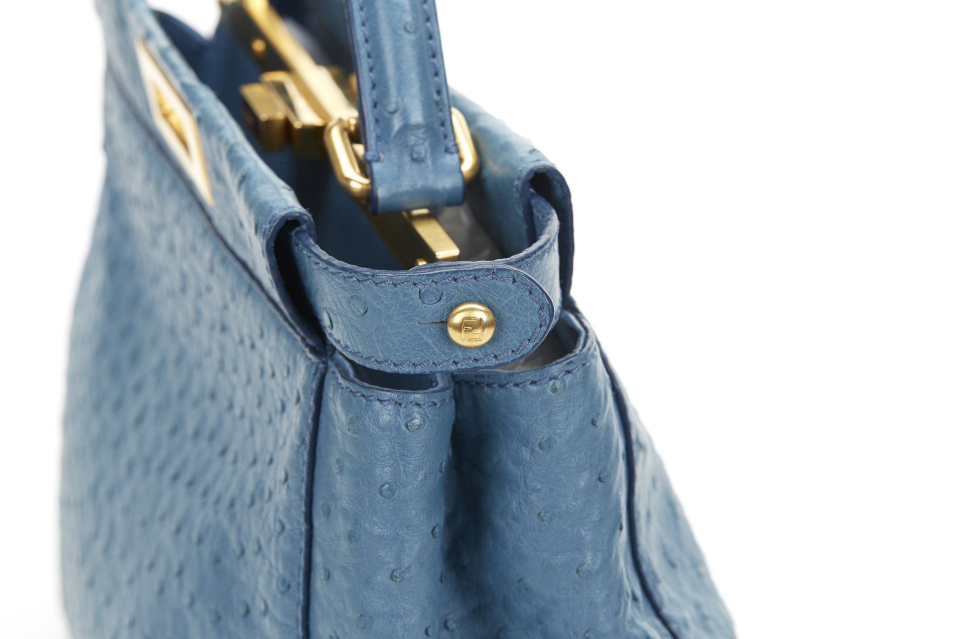 FENDI Small Peekaboo , - Blue Ostrich Leather Small Peekaboo   TYPE Tote, Shoulder SERIAL NUMBER - Image 8 of 11